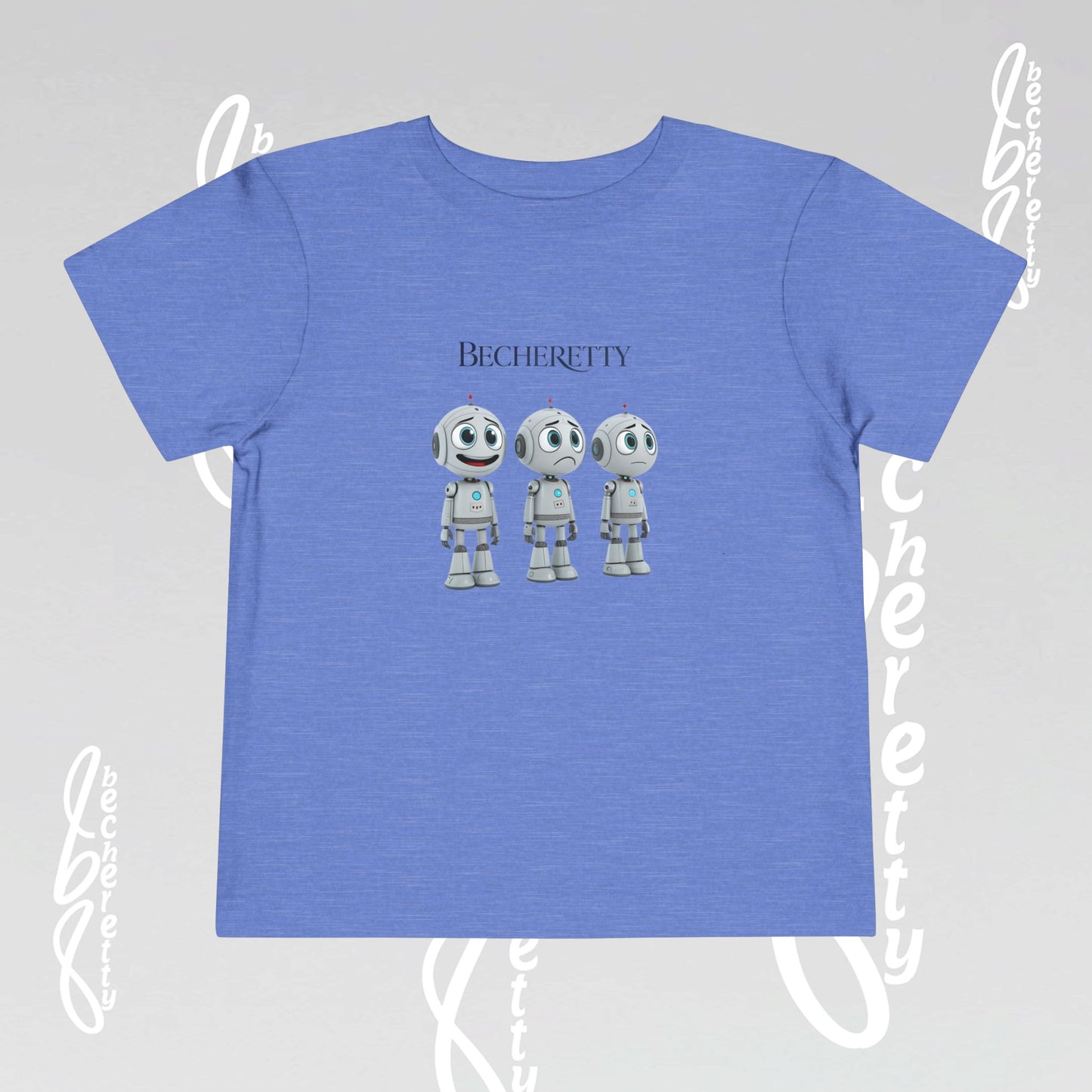 Graphic Toddler Short Sleeve T-Shirt - Funny Robots - Becheretty