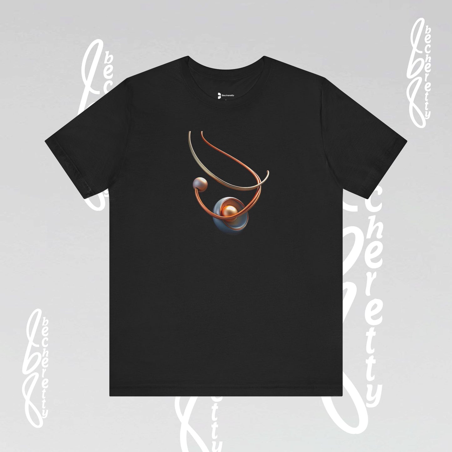 Artistic Graphic T-Shirt Becheretty - Stylish Necklace Design - Casual Wear, Gift for Art Lovers, Summer Fashion, Everyday Comfort