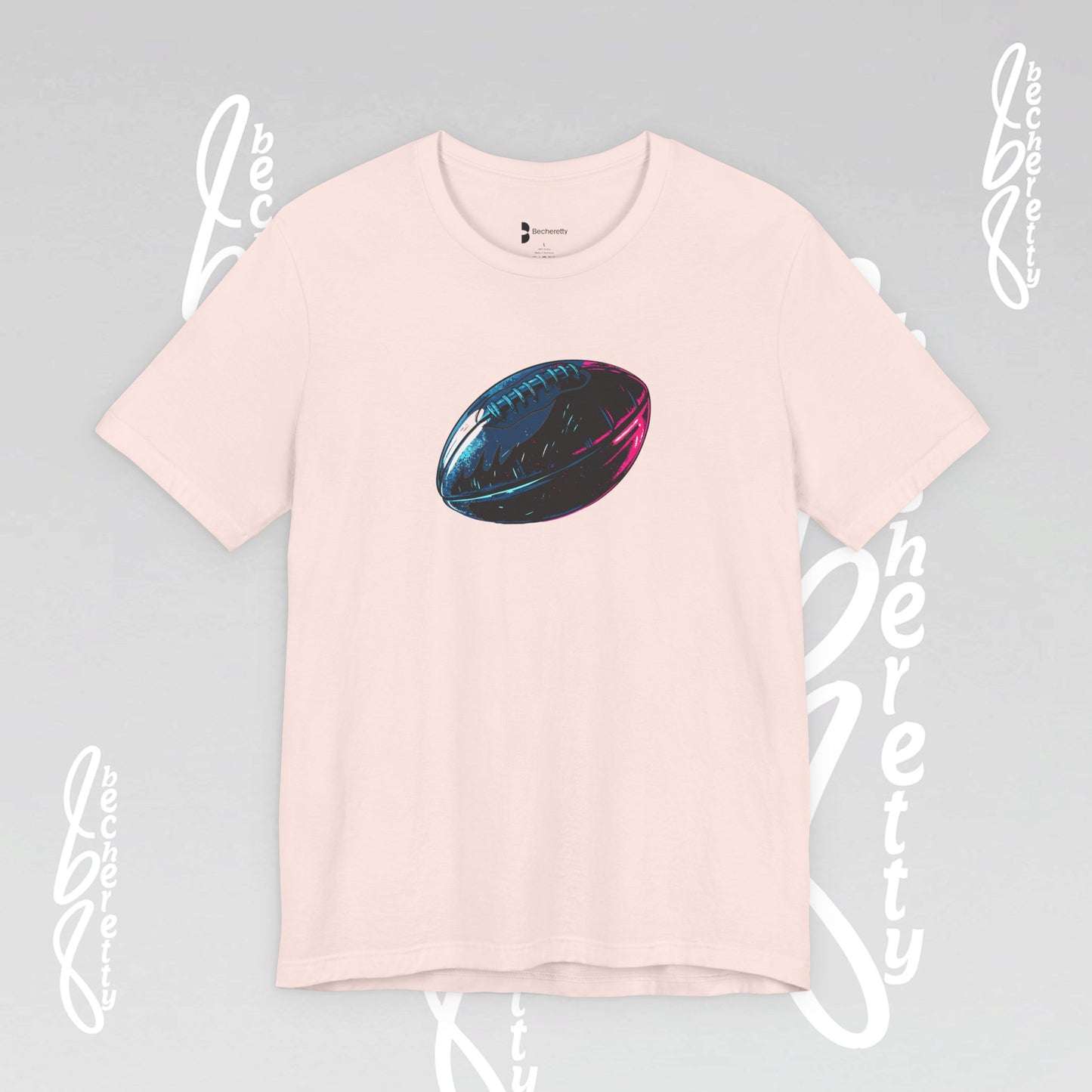 American Football T-Shirt - Art Graphic Becheretty. Game day, casual wear, unique design.