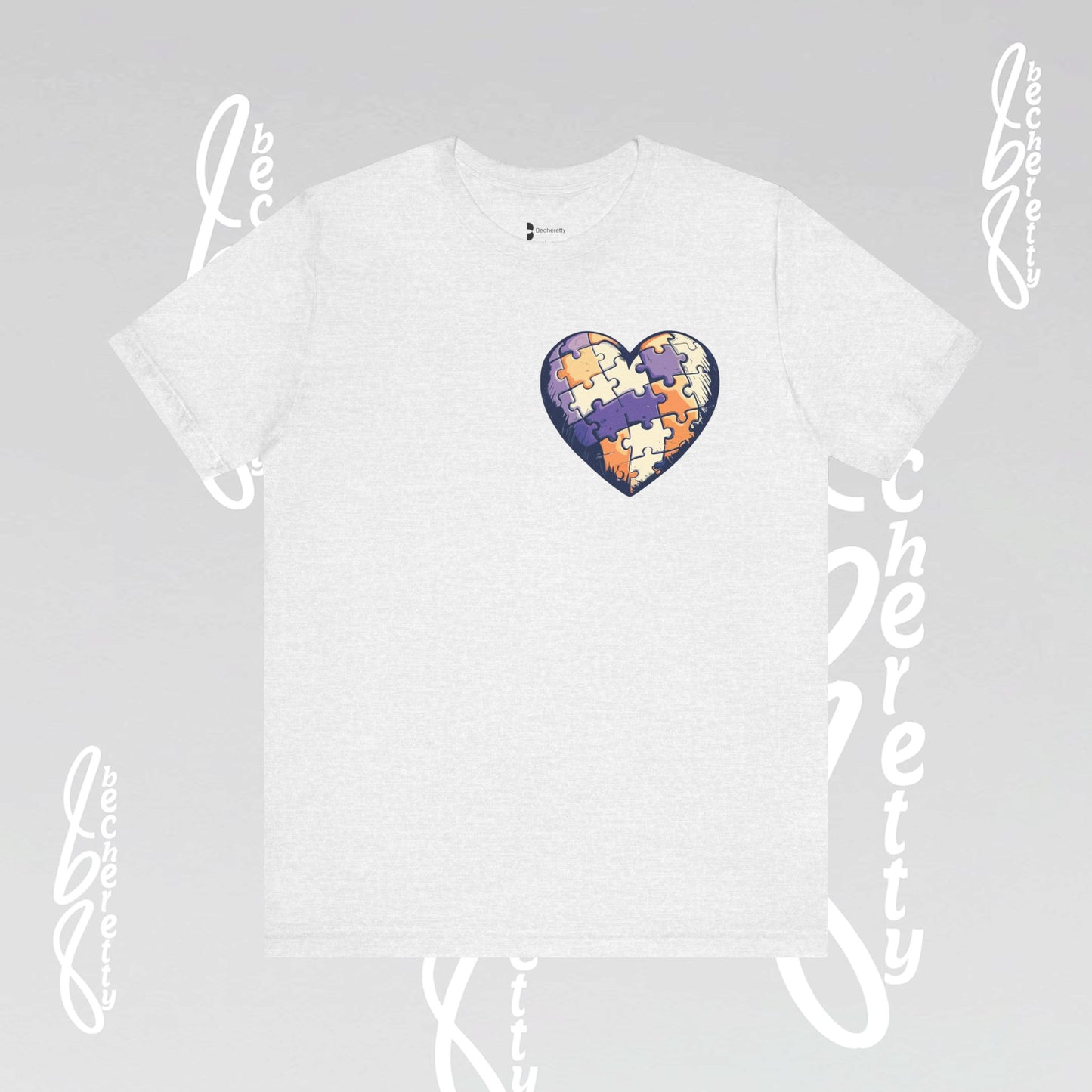 Artistic Puzzle Heart Tee - Autism Awareness Graphic Shirt
