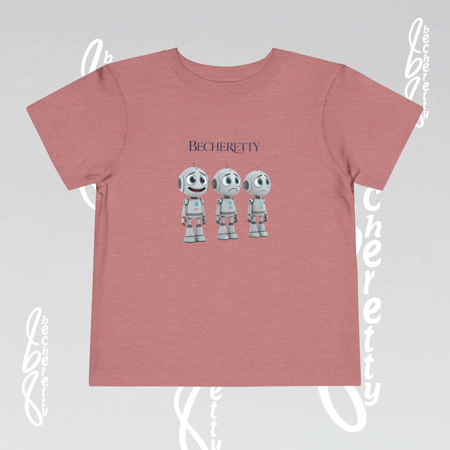 Graphic Toddler Short Sleeve T-Shirt - Funny Robots - Becheretty