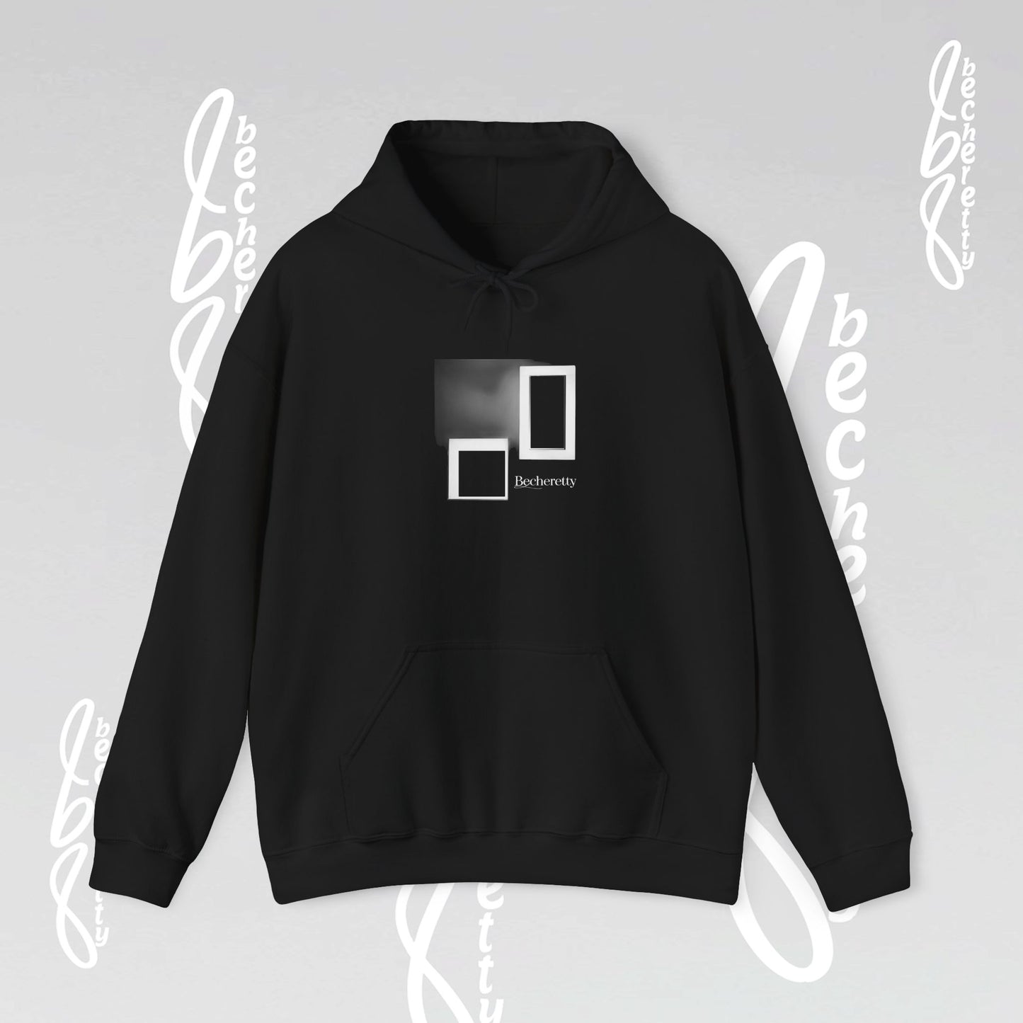 Hooded Minimalist Design Becheretty - Unisex, Pixel Void Line
