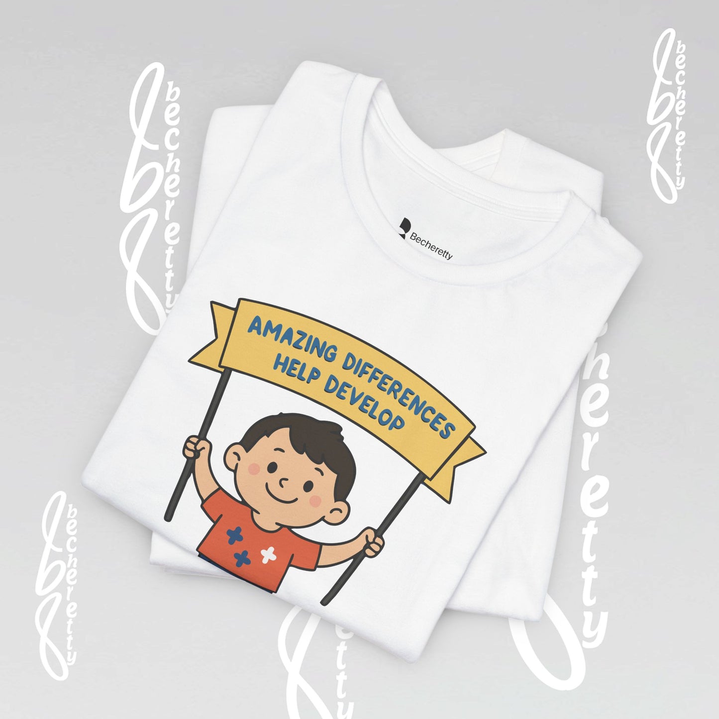Autism Awareness T-shirt - Different, Not Less - Graphic Becheretty - Casual & Spread Positivity