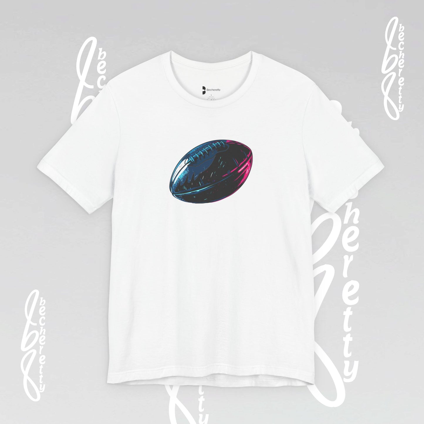 American Football T-Shirt - Art Graphic Becheretty. Game day, casual wear, unique design.