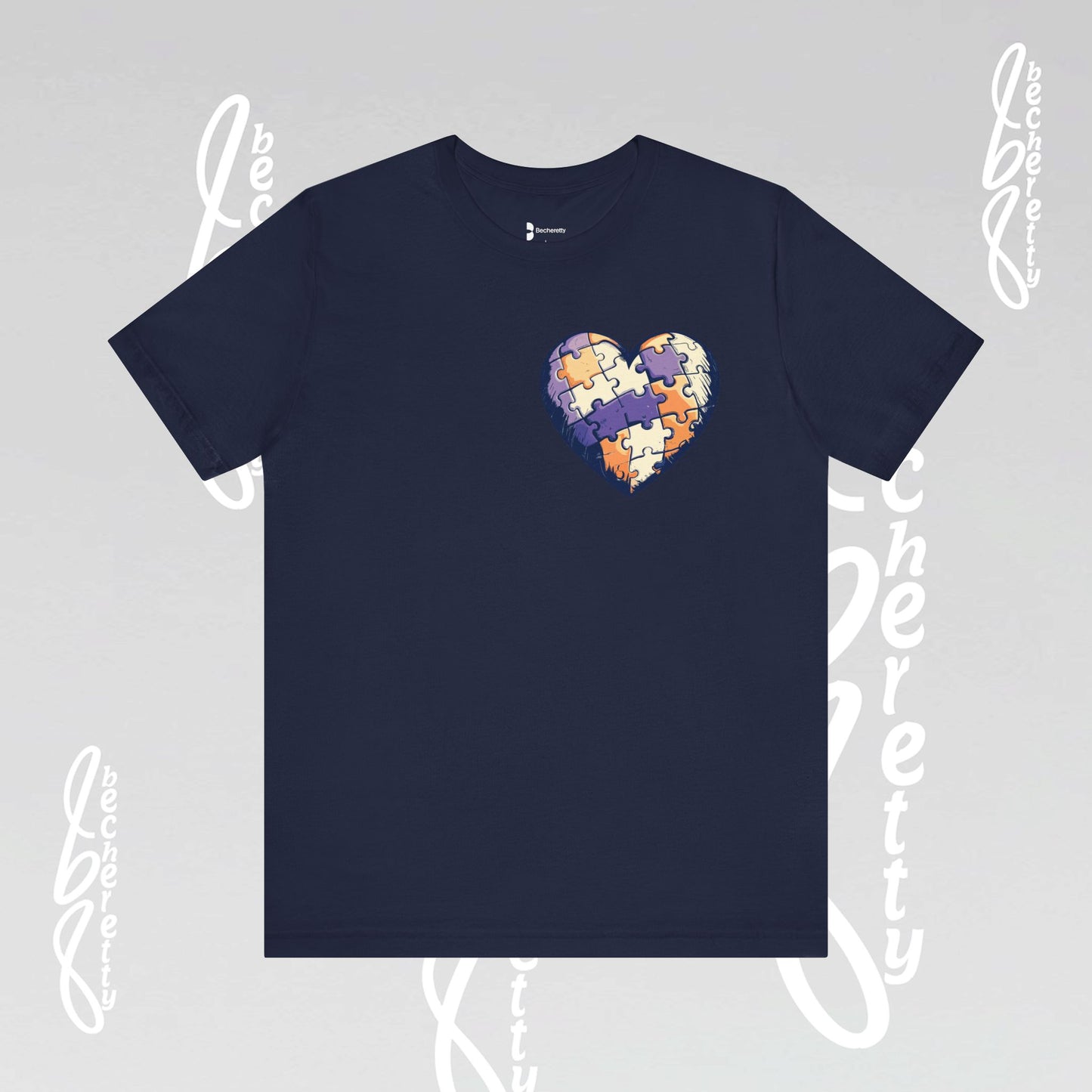 Artistic Puzzle Heart Tee - Autism Awareness Graphic Shirt