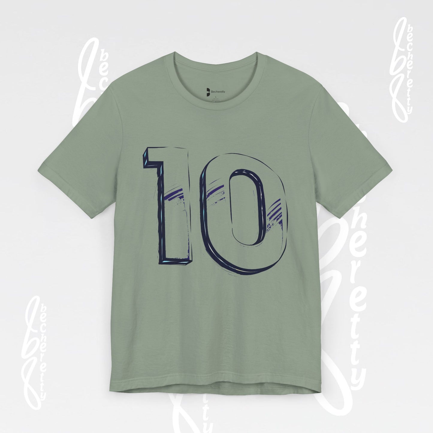 Stylish Unisex Tee - Number 10 - Casual Everyday Wear, Unique Gift Sports Lovers, Becheretty Graphic, Team Spirit