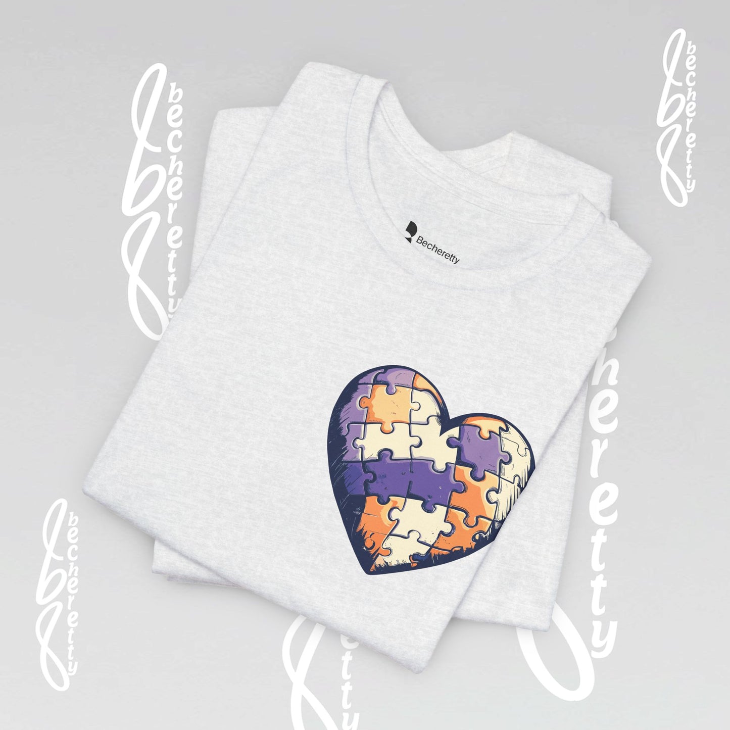 Artistic Puzzle Heart Tee - Autism Awareness Graphic Shirt