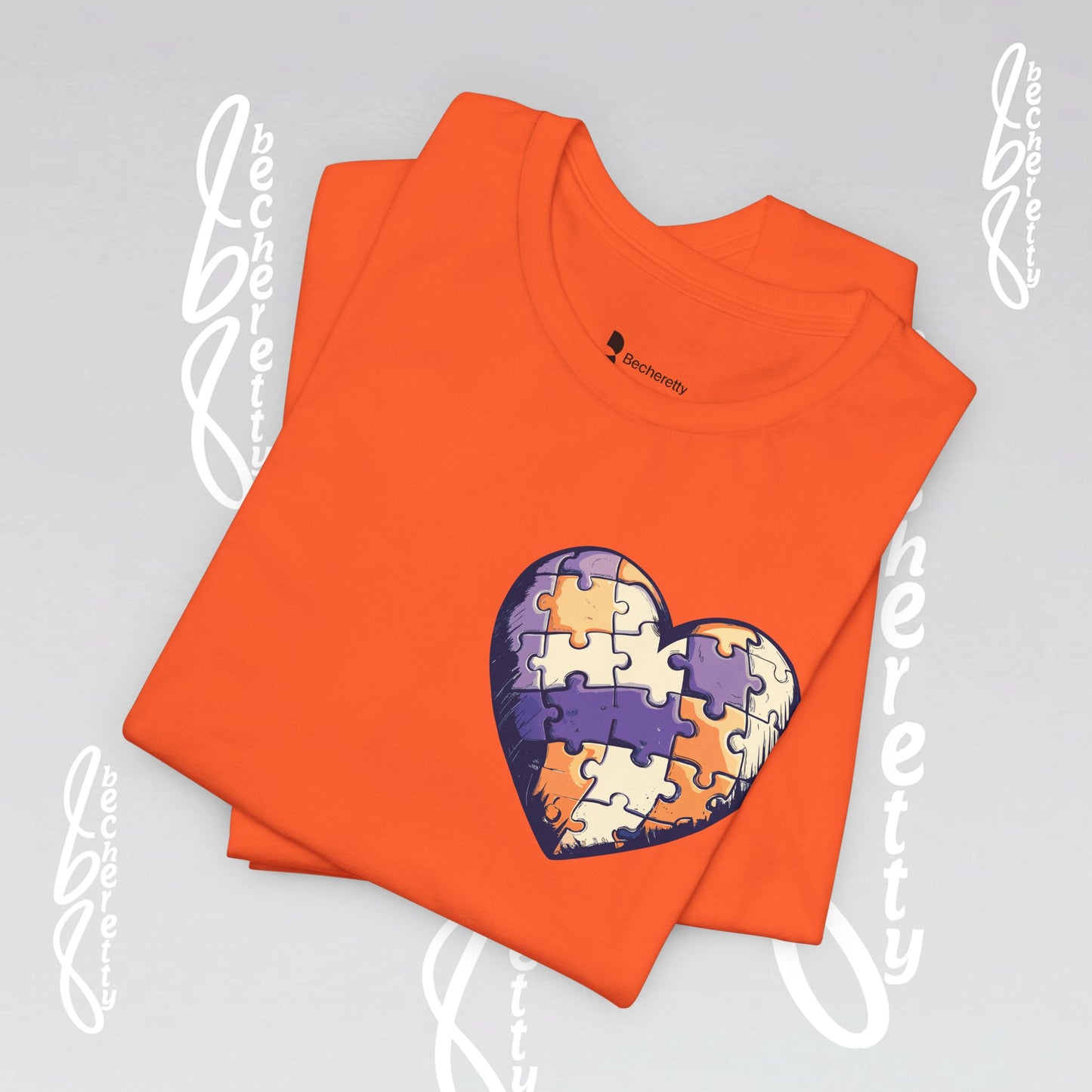 Artistic Puzzle Heart Tee - Autism Awareness Graphic Shirt