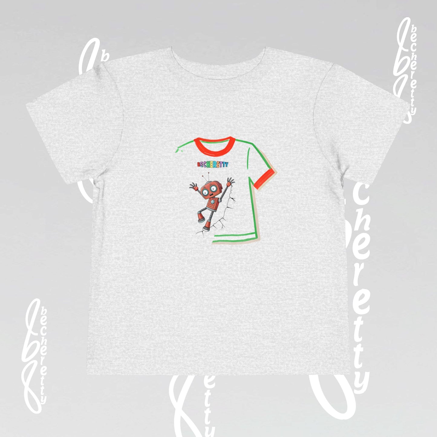 Toddler T-Shirt - Funny Robot Character Becheretty - Casual Kids outfit