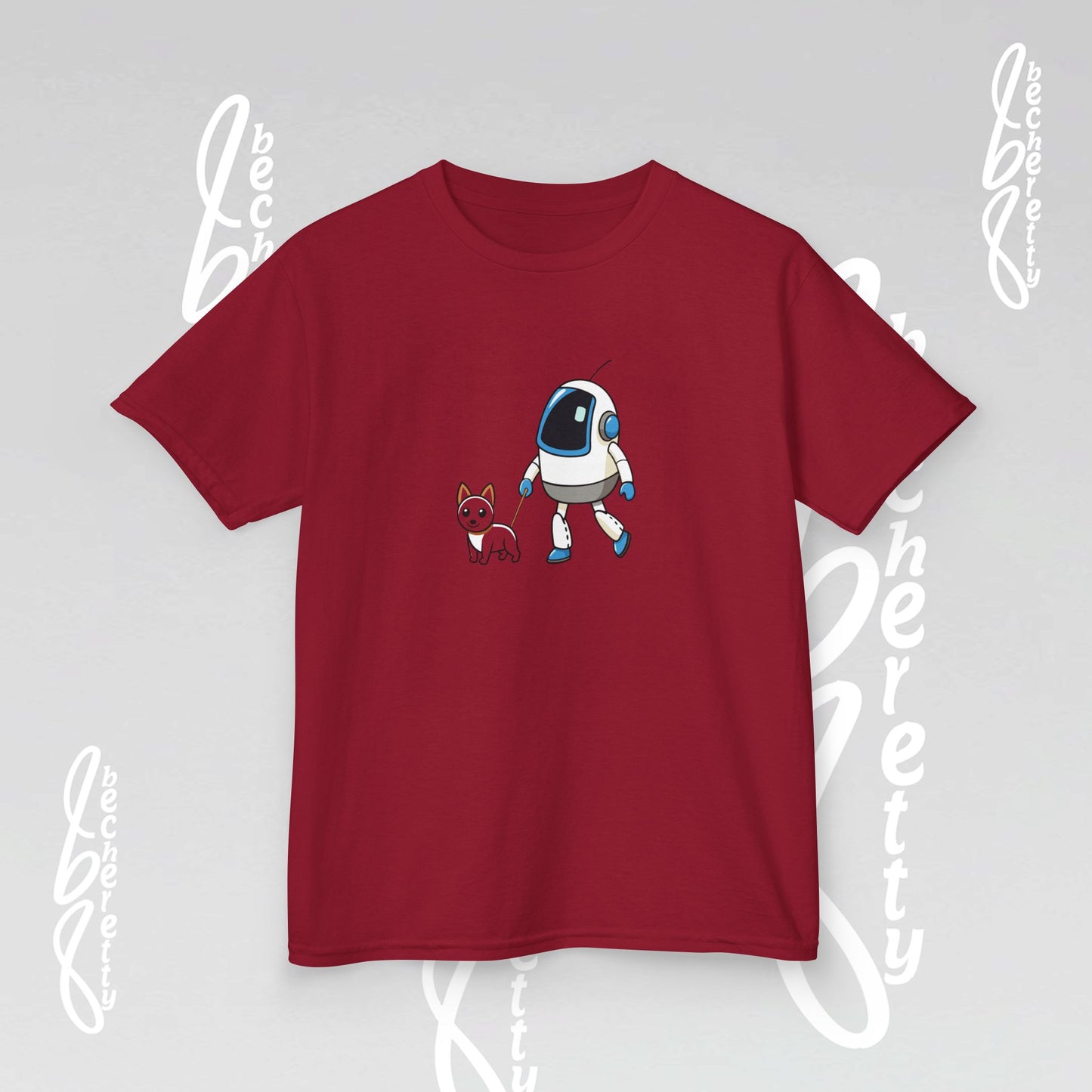 Cute Kids Robot & Dog Tee for Youth - Graphic Becheretty - Gift for Children - Kids Casual Wear