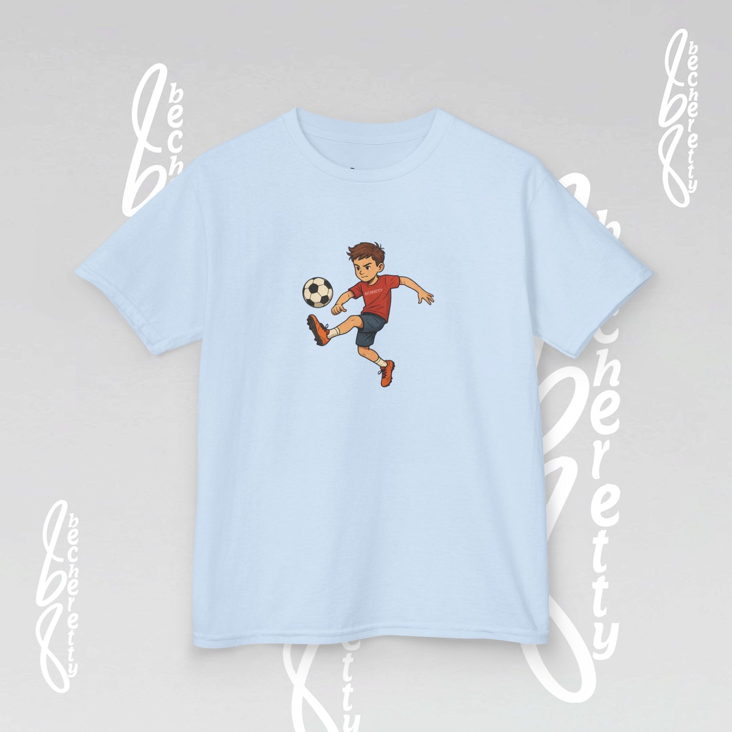 Kids Soccer Tee - Becheretty - Perfect for Sports Fans, Birthday Gifts, Team Outfits, Playdates, Summer Fun