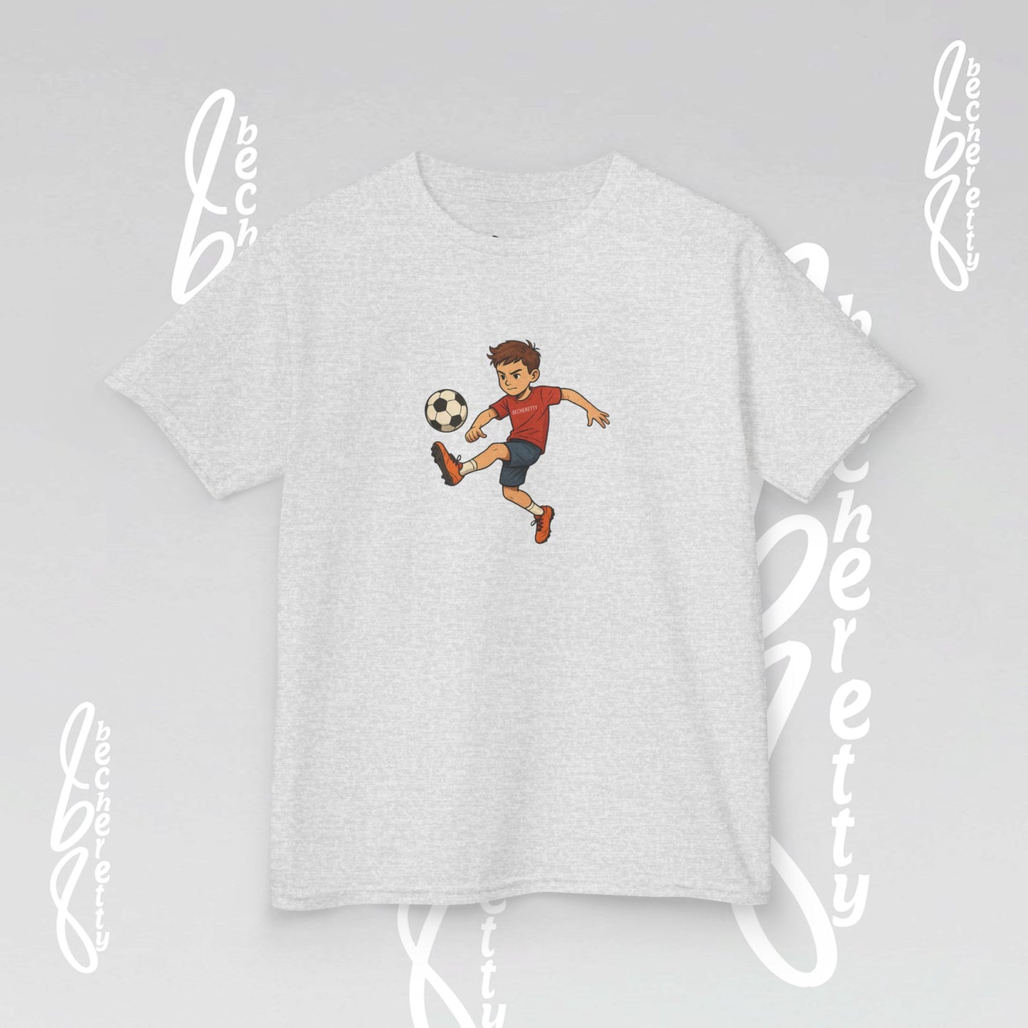 Kids Soccer Tee - Becheretty - Perfect for Sports Fans, Birthday Gifts, Team Outfits, Playdates, Summer Fun