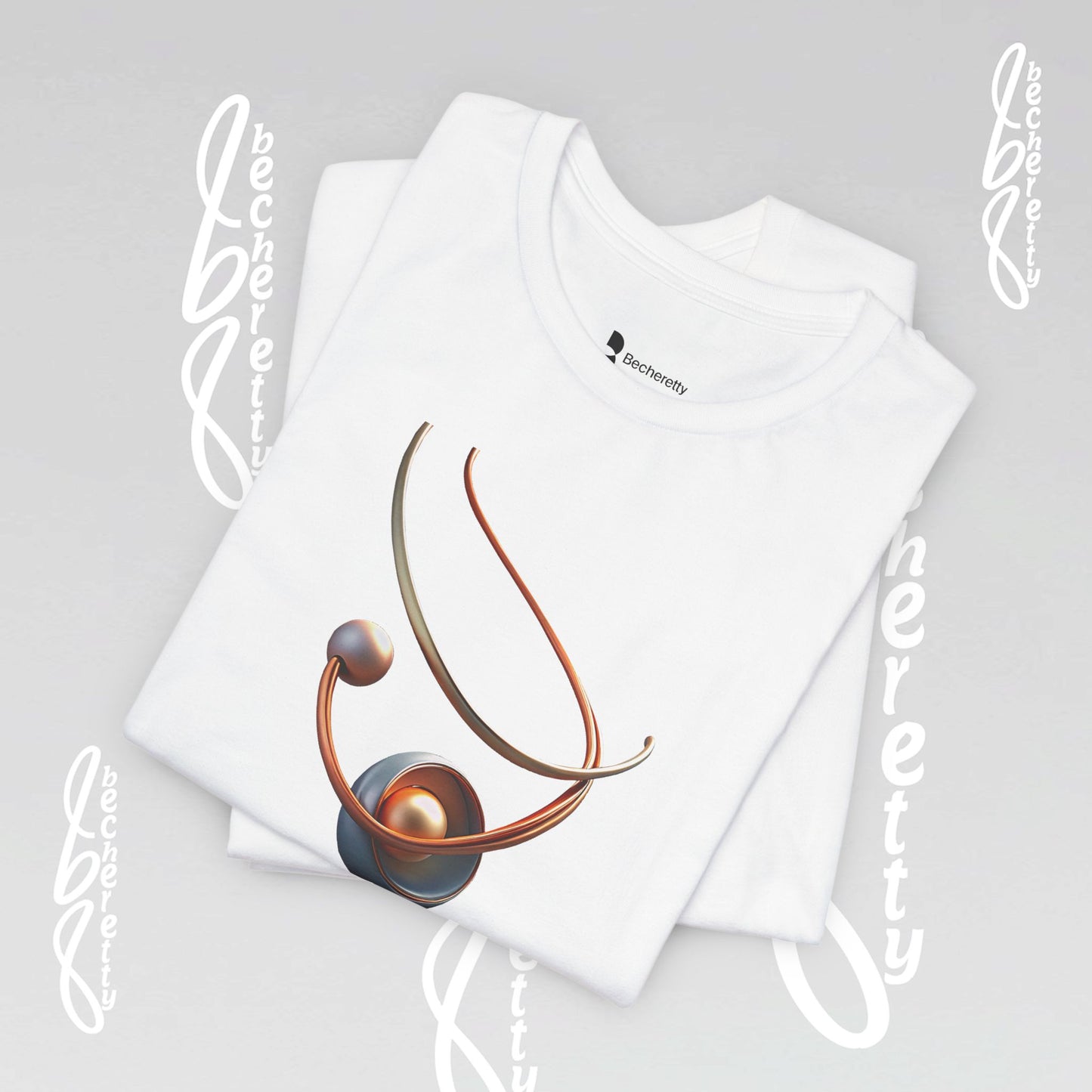 Artistic Graphic T-Shirt Becheretty - Stylish Necklace Design - Casual Wear, Gift for Art Lovers, Summer Fashion, Everyday Comfort