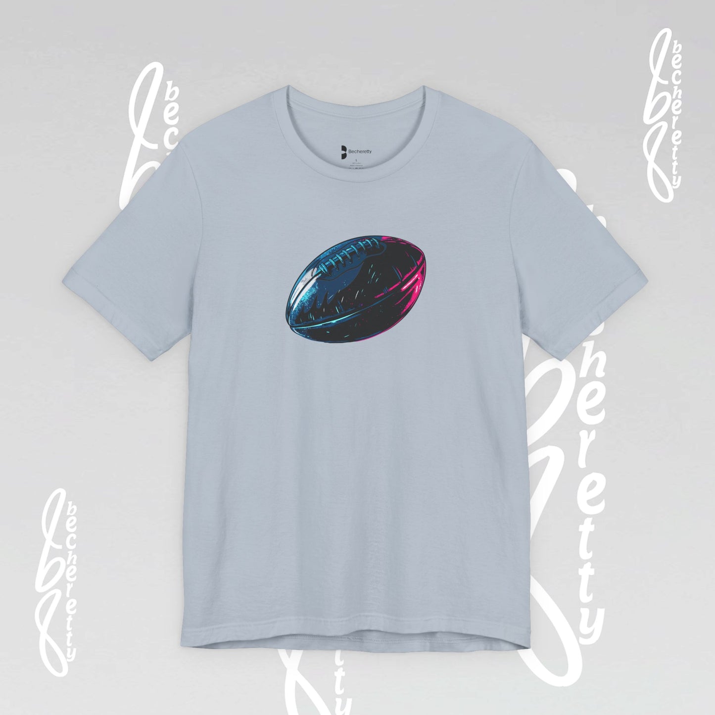 American Football T-Shirt - Art Graphic Becheretty. Game day, casual wear, unique design.