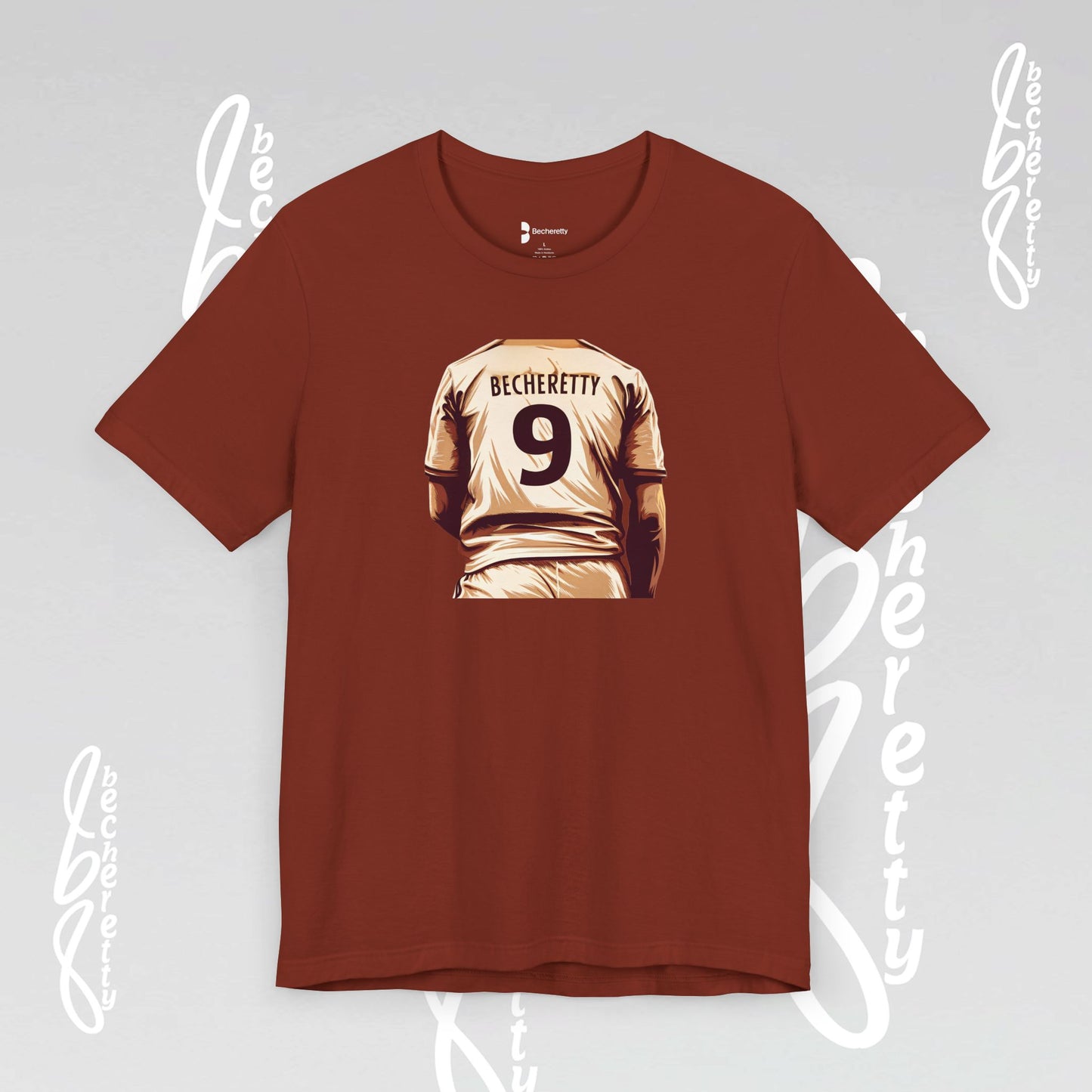 Soccer T-shirt Number 9 - Graphic Becheretty - Perfect Gift for Soccer Fans - Game Day, Casual Wear