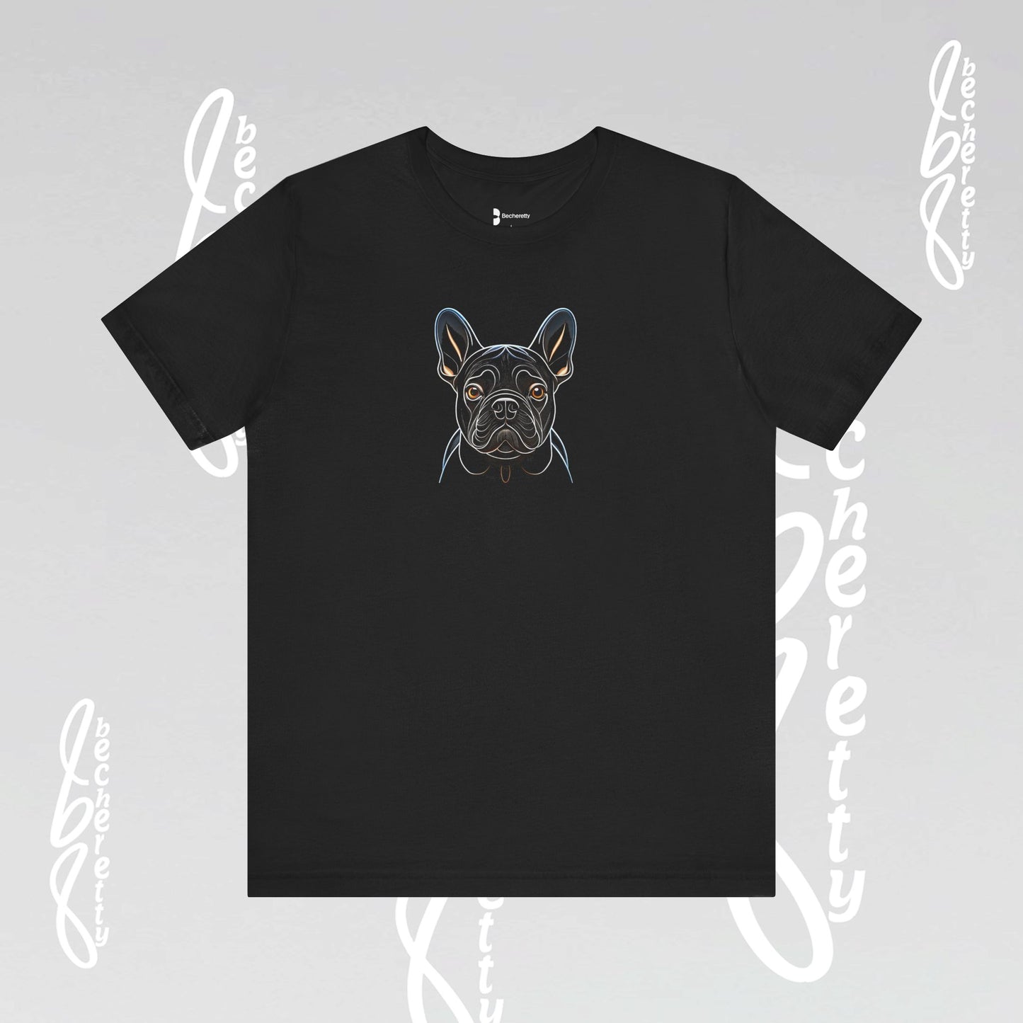 Dog Lovers Tee "Frenchie" Art Graphic Becheretty - Special gift for French Bulldog owners - Casual Wear