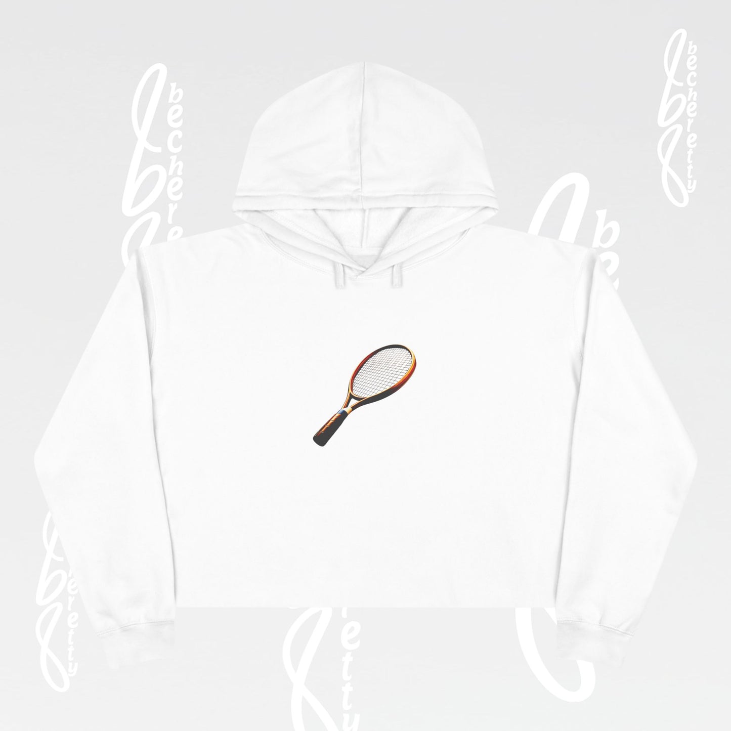 Tennis Crop Hoodie - Becheretty Graphic - Sporty Sweatshirt - Tennis Lover Gift, Casual Style, Tennis Apparel, Workout Hoodie