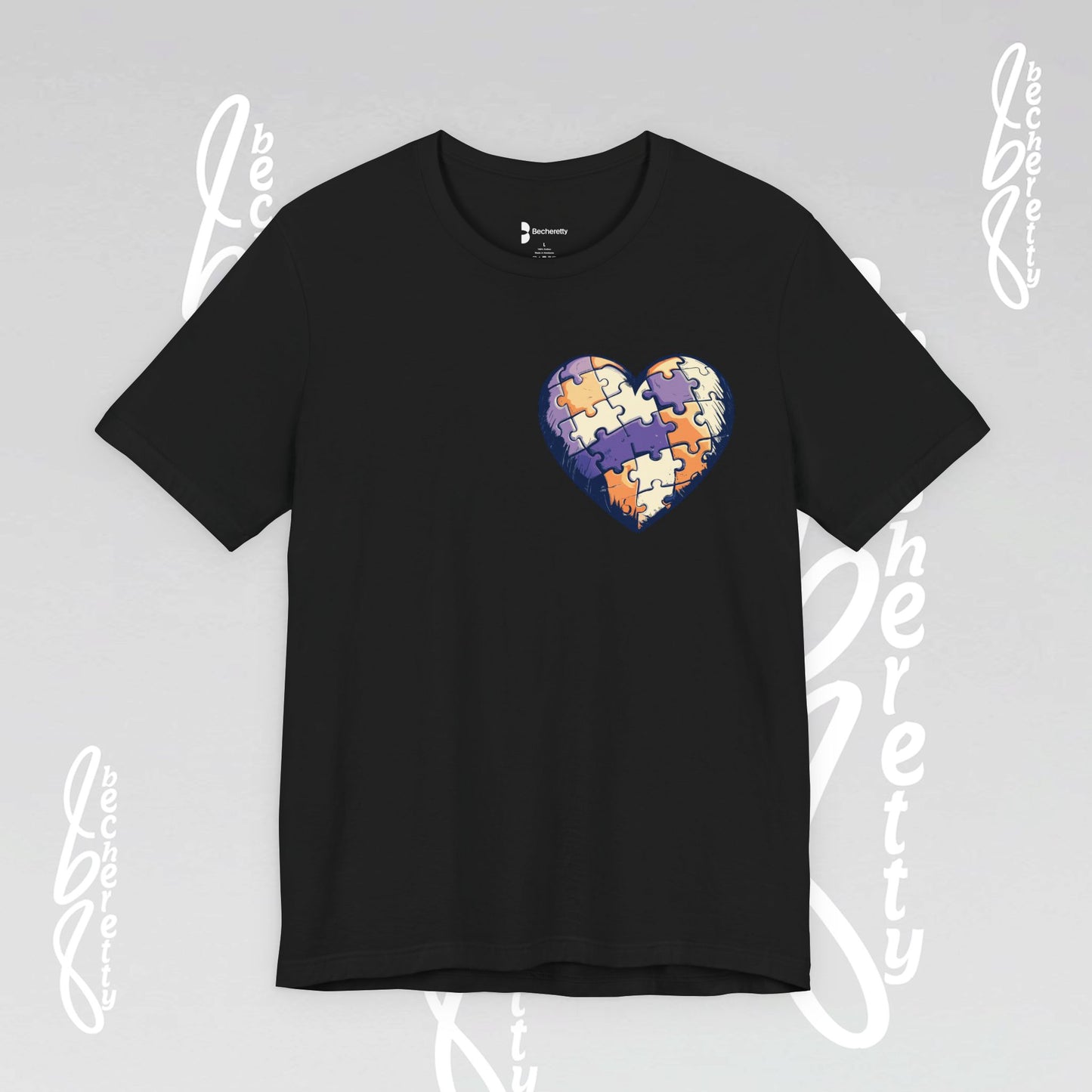 Artistic Puzzle Heart Tee - Autism Awareness Graphic Shirt