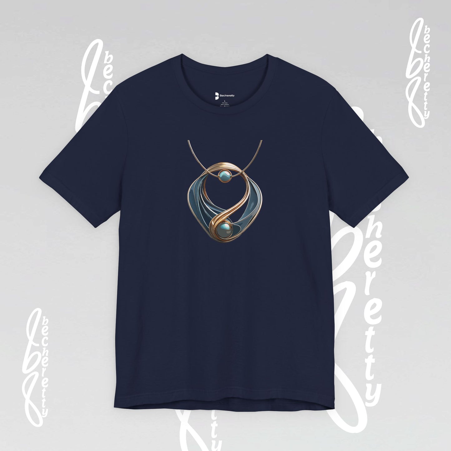 Necklace Artistic design - Statement T-Shirt Becheretty - Casual wear - Unique Graphic Top, Everyday Style