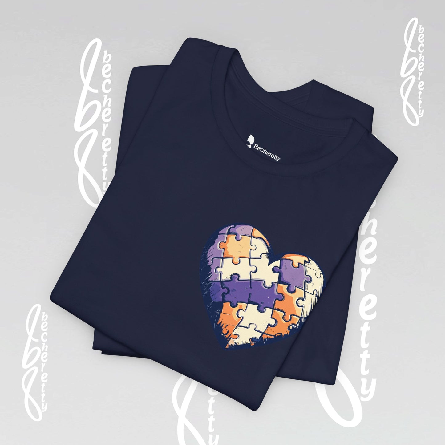 Artistic Puzzle Heart Tee - Autism Awareness Graphic Shirt