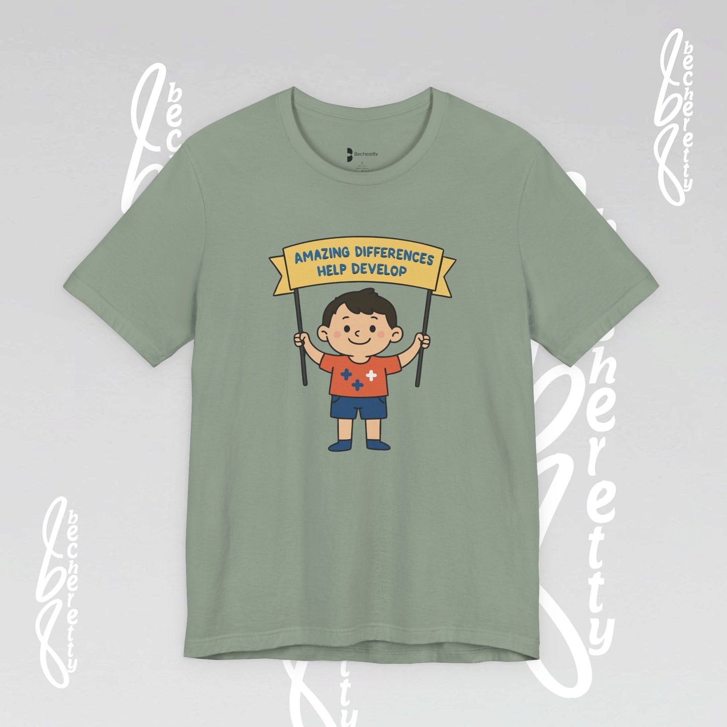 Autism Awareness T-shirt - Different, Not Less - Graphic Becheretty - Casual & Spread Positivity
