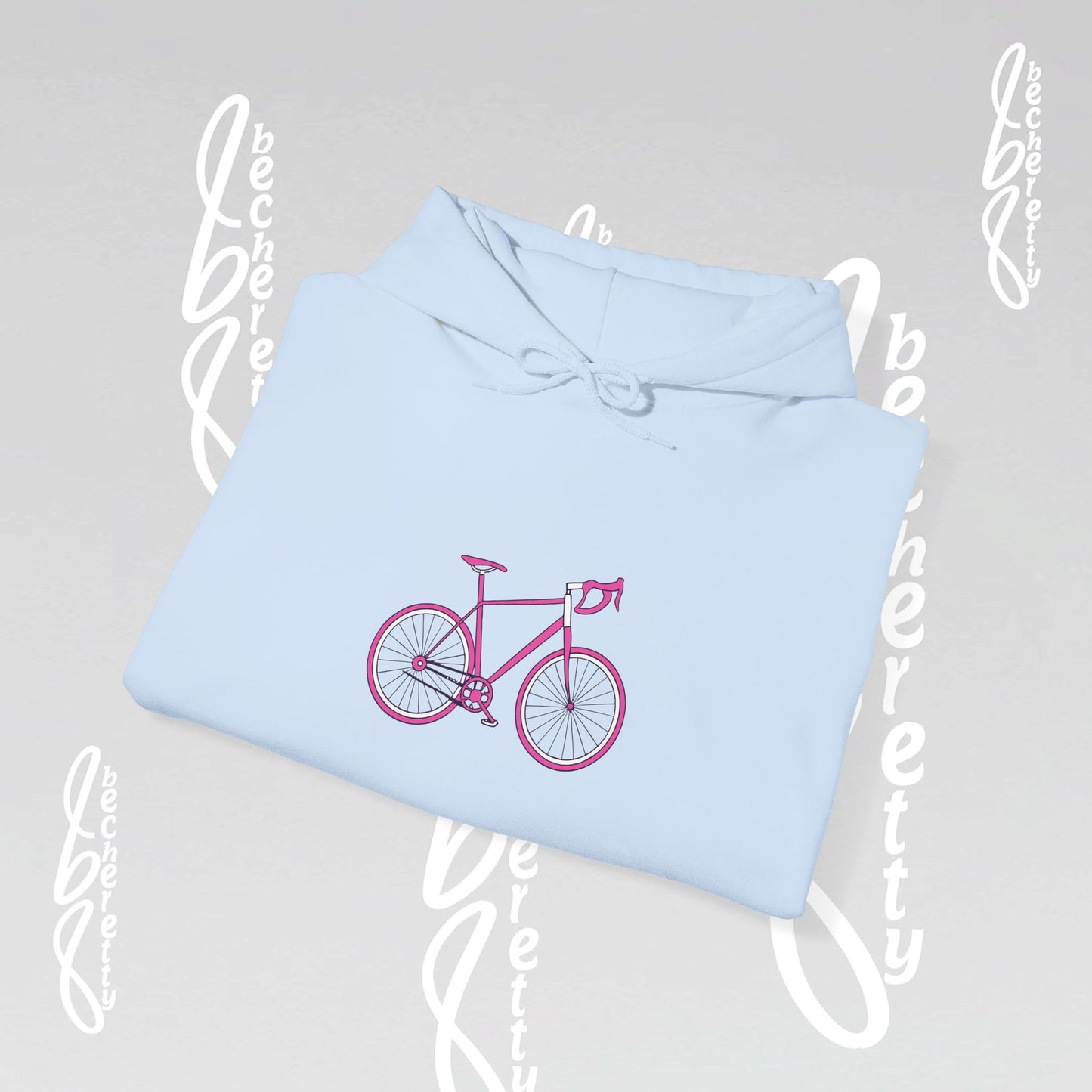 Hoodie Becheretty "Pink Bike "Minimalist Graphic Design" Perfect Gift for Bike Lovers - Casual