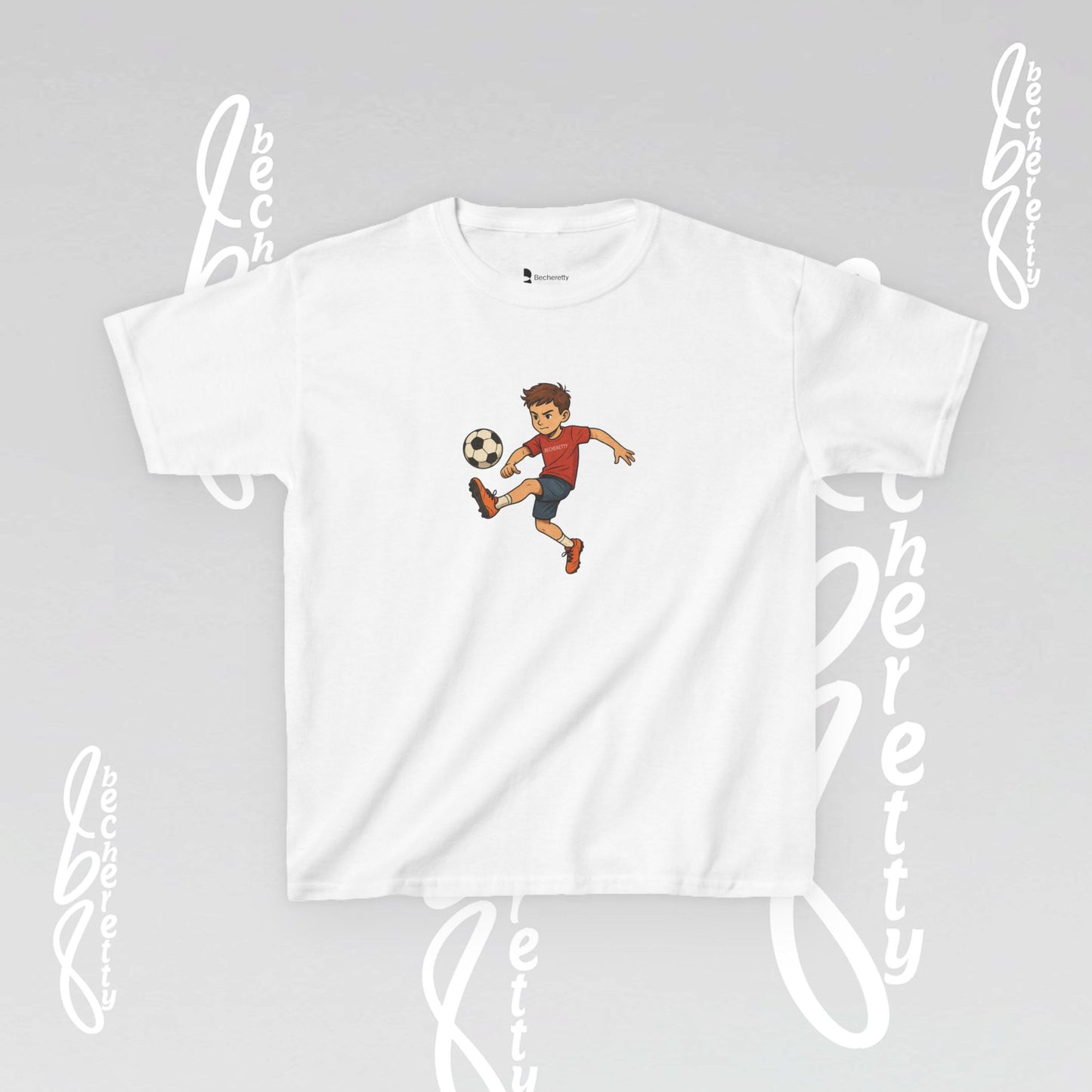 Kids Soccer Tee - Becheretty - Perfect for Sports Fans, Birthday Gifts, Team Outfits, Playdates, Summer Fun