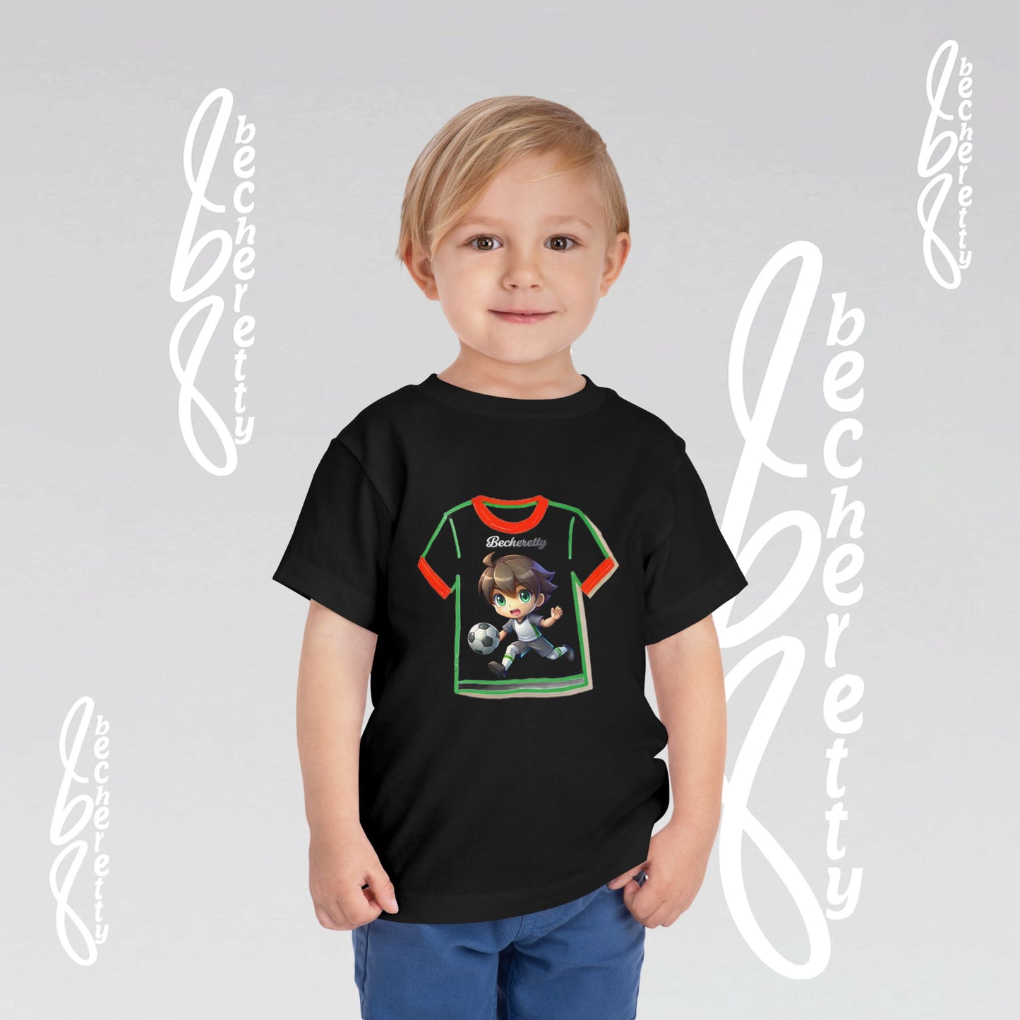 Toddler T-Shirt - Perfect for Soccer Lovers - Dynamic Graphic Becheretty - Stylish Kids Wear