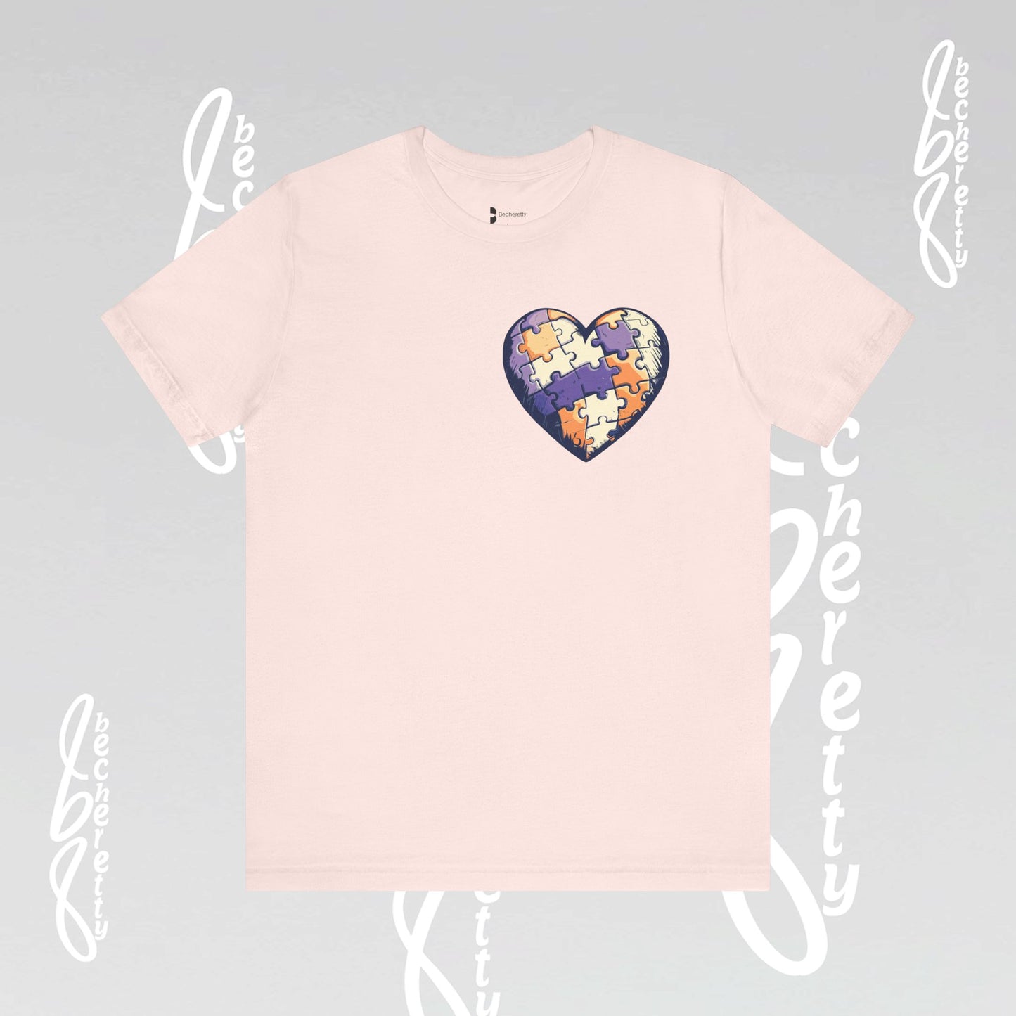 Artistic Puzzle Heart Tee - Autism Awareness Graphic Shirt