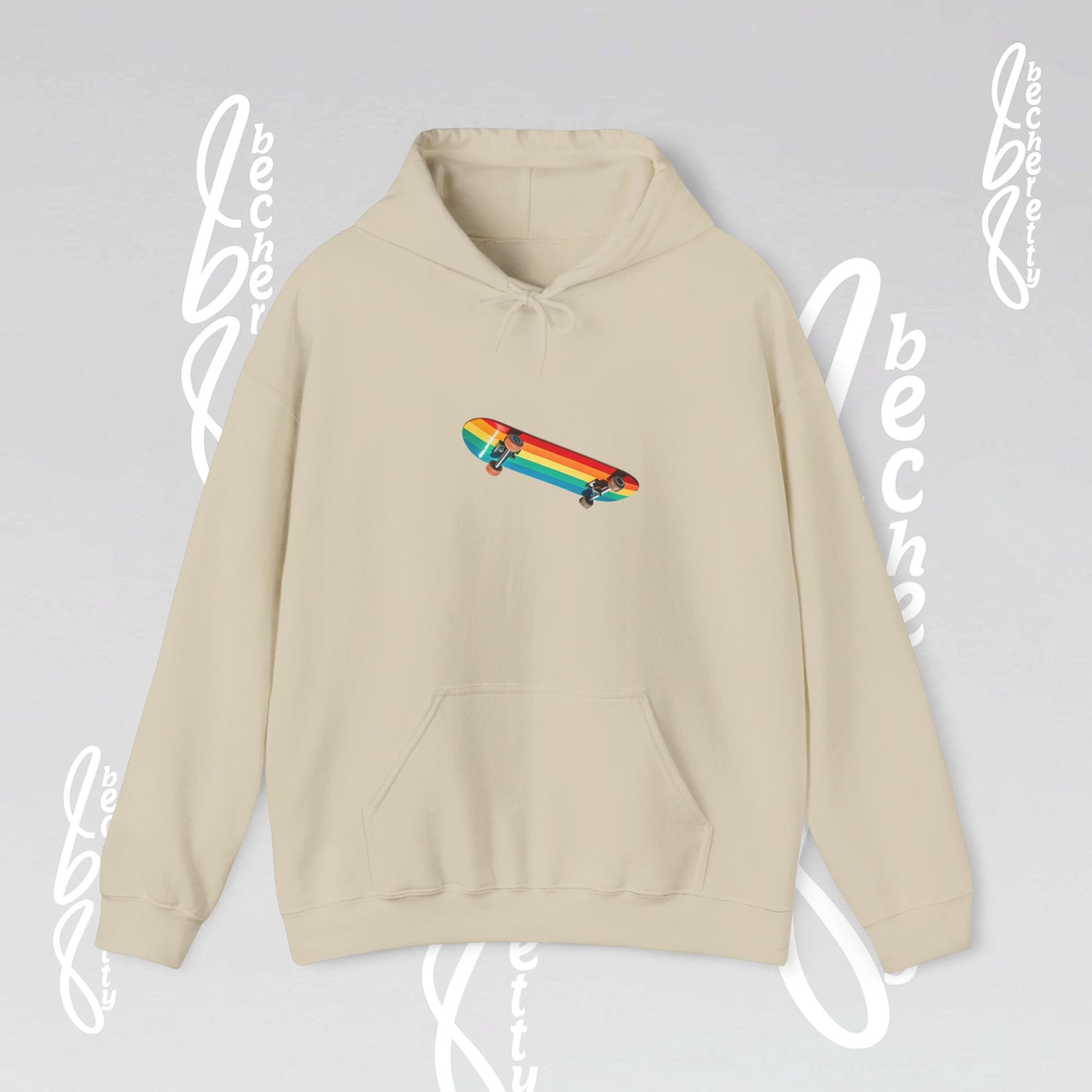 Rainbow Skateboard Graphic Hoodie Becheretty - Unisex - Perfect Gift for Skaters Lovers