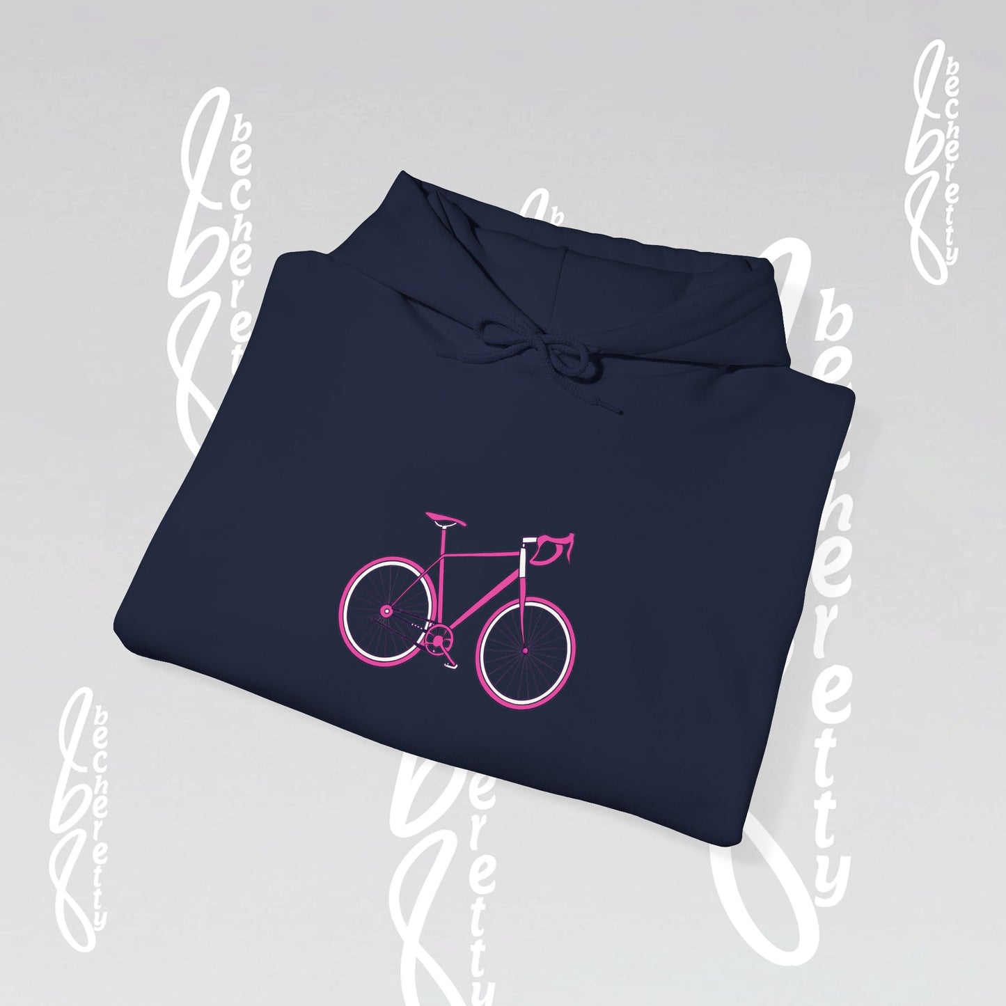 Hoodie Becheretty "Pink Bike "Minimalist Graphic Design" Perfect Gift for Bike Lovers - Casual