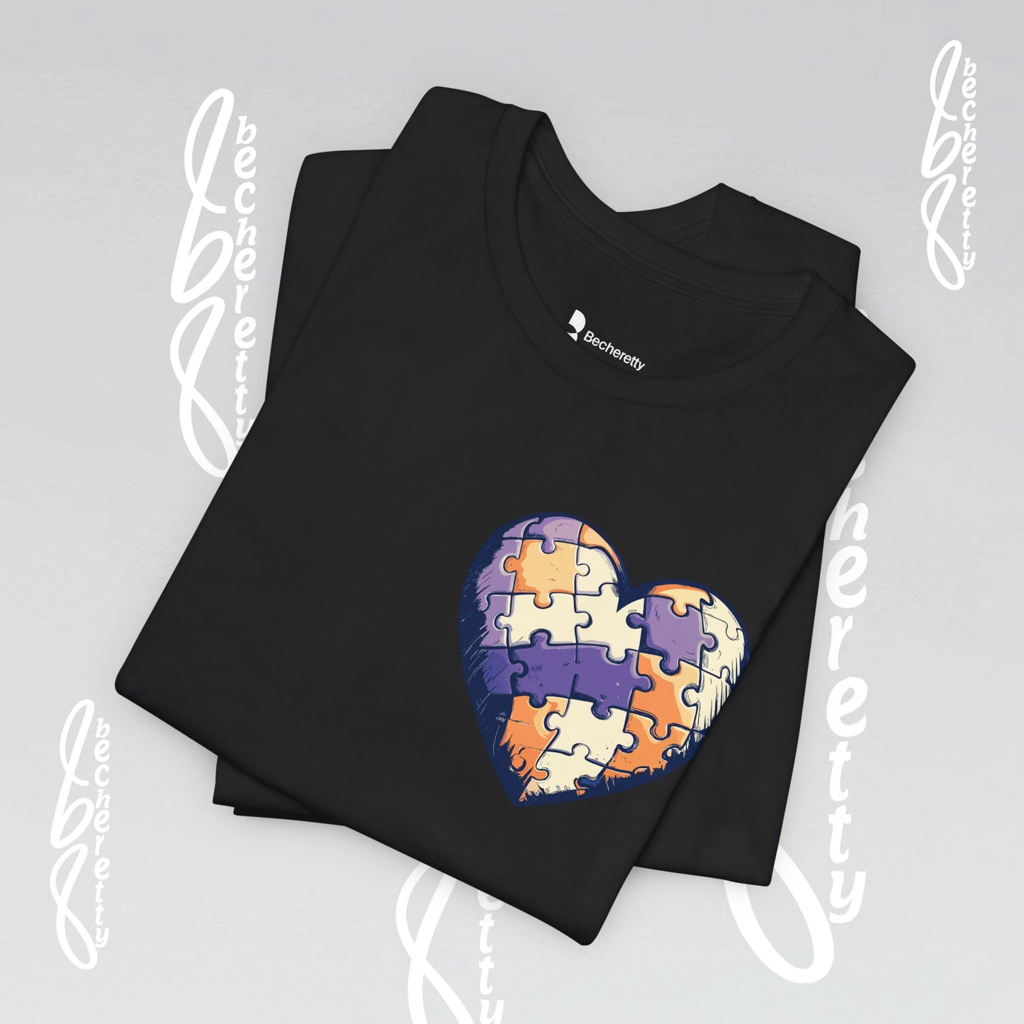 Artistic Puzzle Heart Tee - Autism Awareness Graphic Shirt