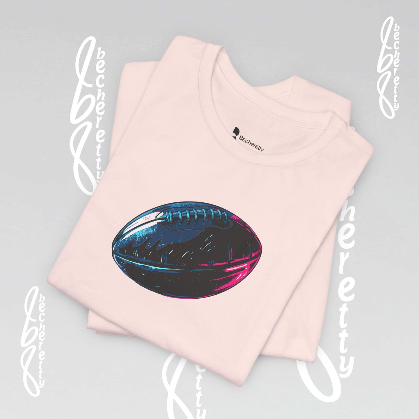 American Football T-Shirt - Art Graphic Becheretty. Game day, casual wear, unique design.