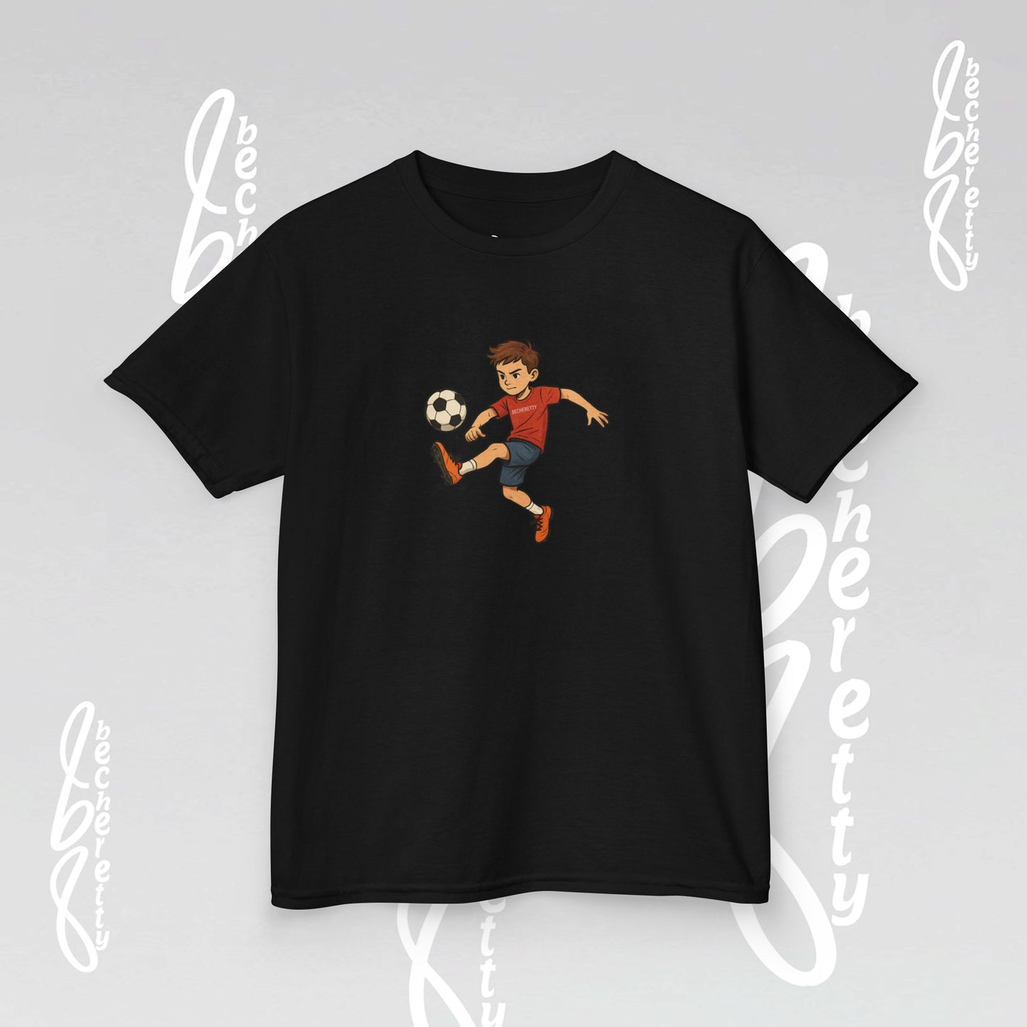 Kids Soccer Tee - Becheretty - Perfect for Sports Fans, Birthday Gifts, Team Outfits, Playdates, Summer Fun