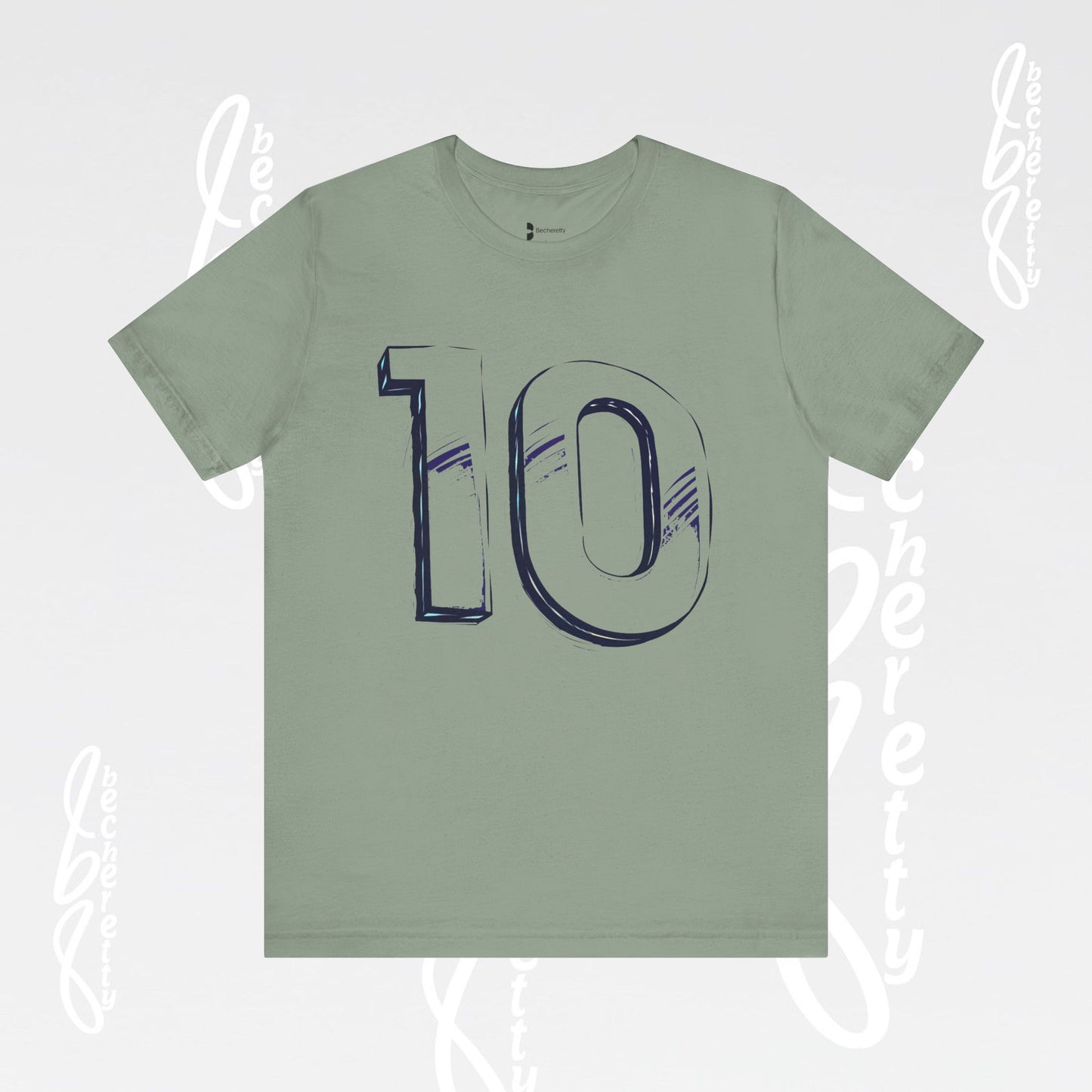 Stylish Unisex Tee - Number 10 - Casual Everyday Wear, Unique Gift Sports Lovers, Becheretty Graphic, Team Spirit