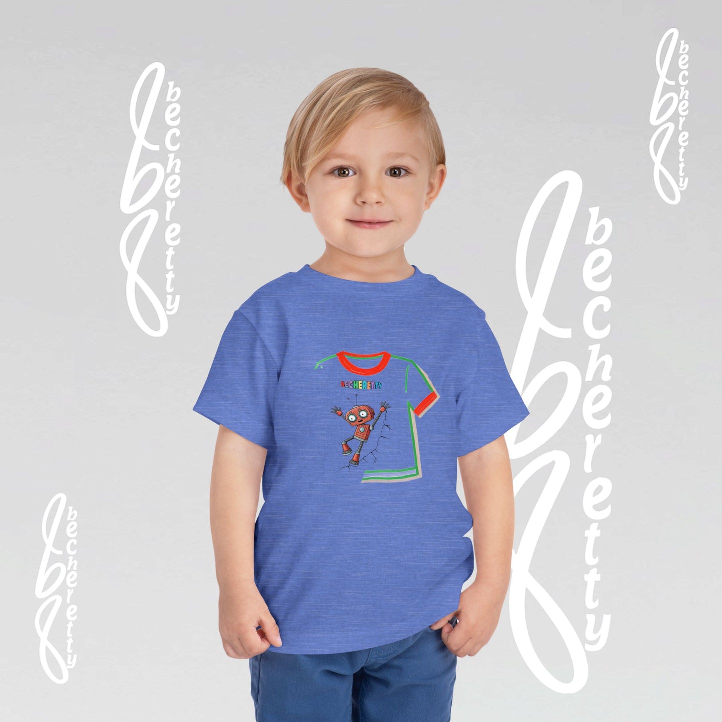 Toddler T-Shirt - Funny Robot Character Becheretty - Casual Kids outfit