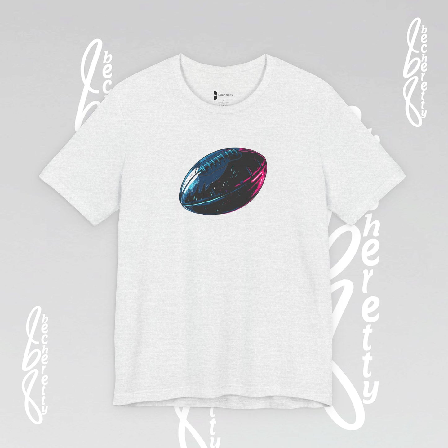 American Football T-Shirt - Art Graphic Becheretty. Game day, casual wear, unique design.