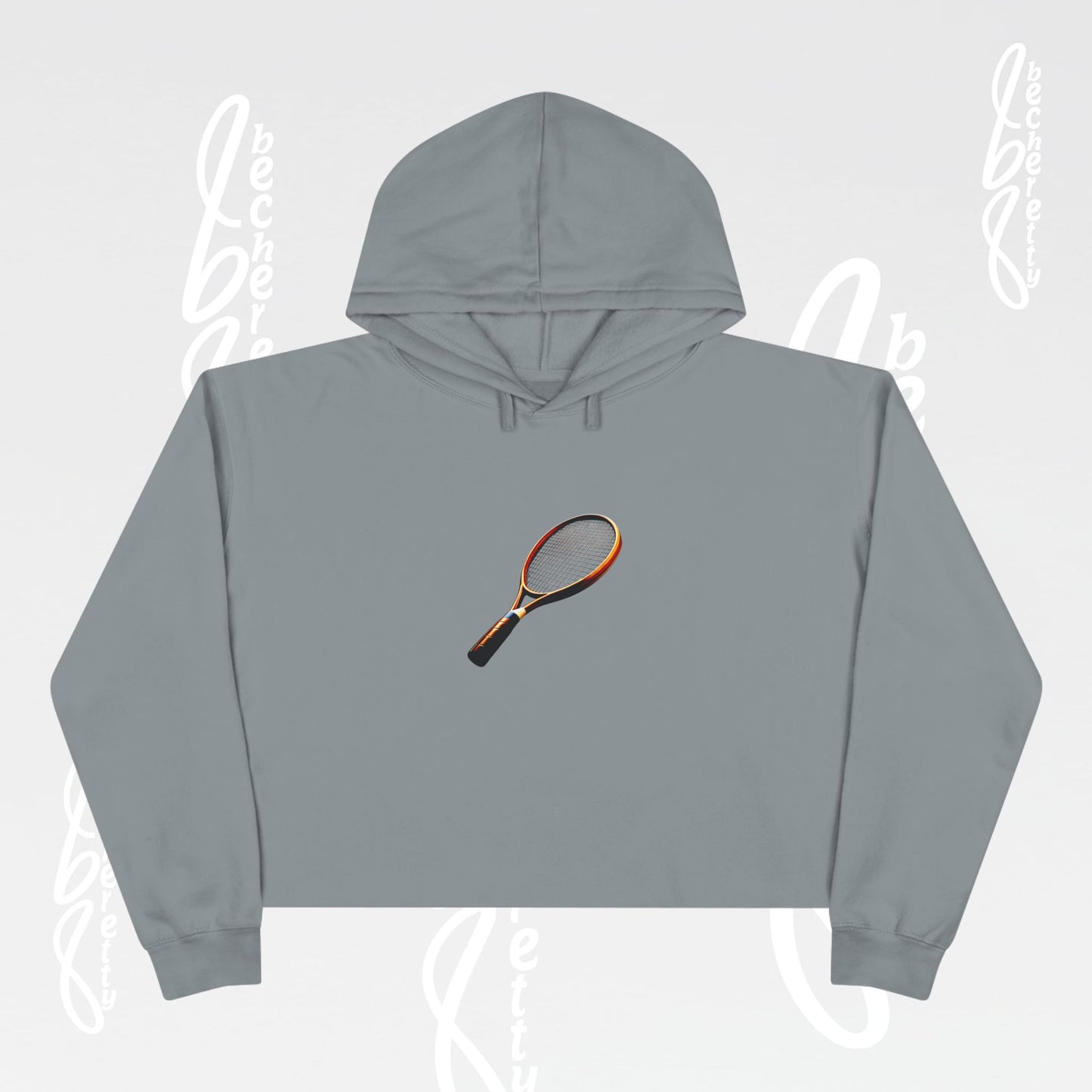 Tennis Crop Hoodie - Becheretty Graphic - Sporty Sweatshirt - Tennis Lover Gift, Casual Style, Tennis Apparel, Workout Hoodie