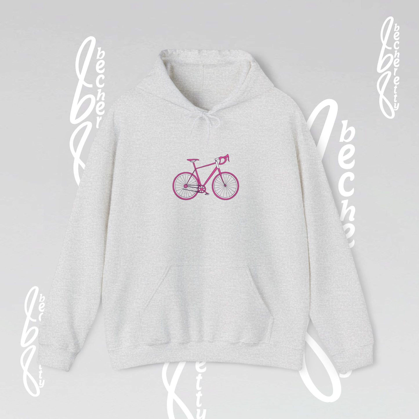 Hoodie Becheretty "Pink Bike "Minimalist Graphic Design" Perfect Gift for Bike Lovers - Casual