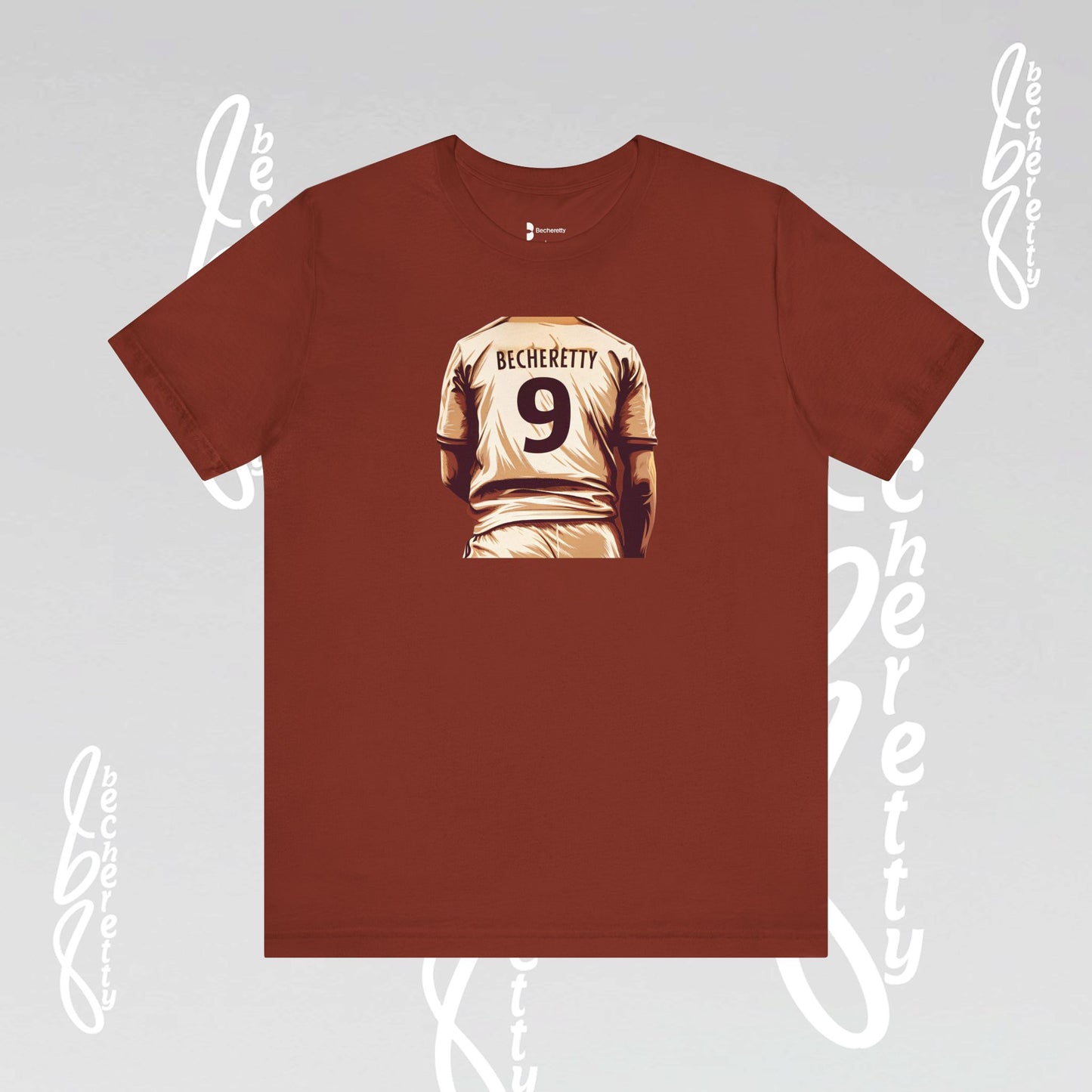 Soccer T-shirt Number 9 - Graphic Becheretty - Perfect Gift for Soccer Fans - Game Day, Casual Wear