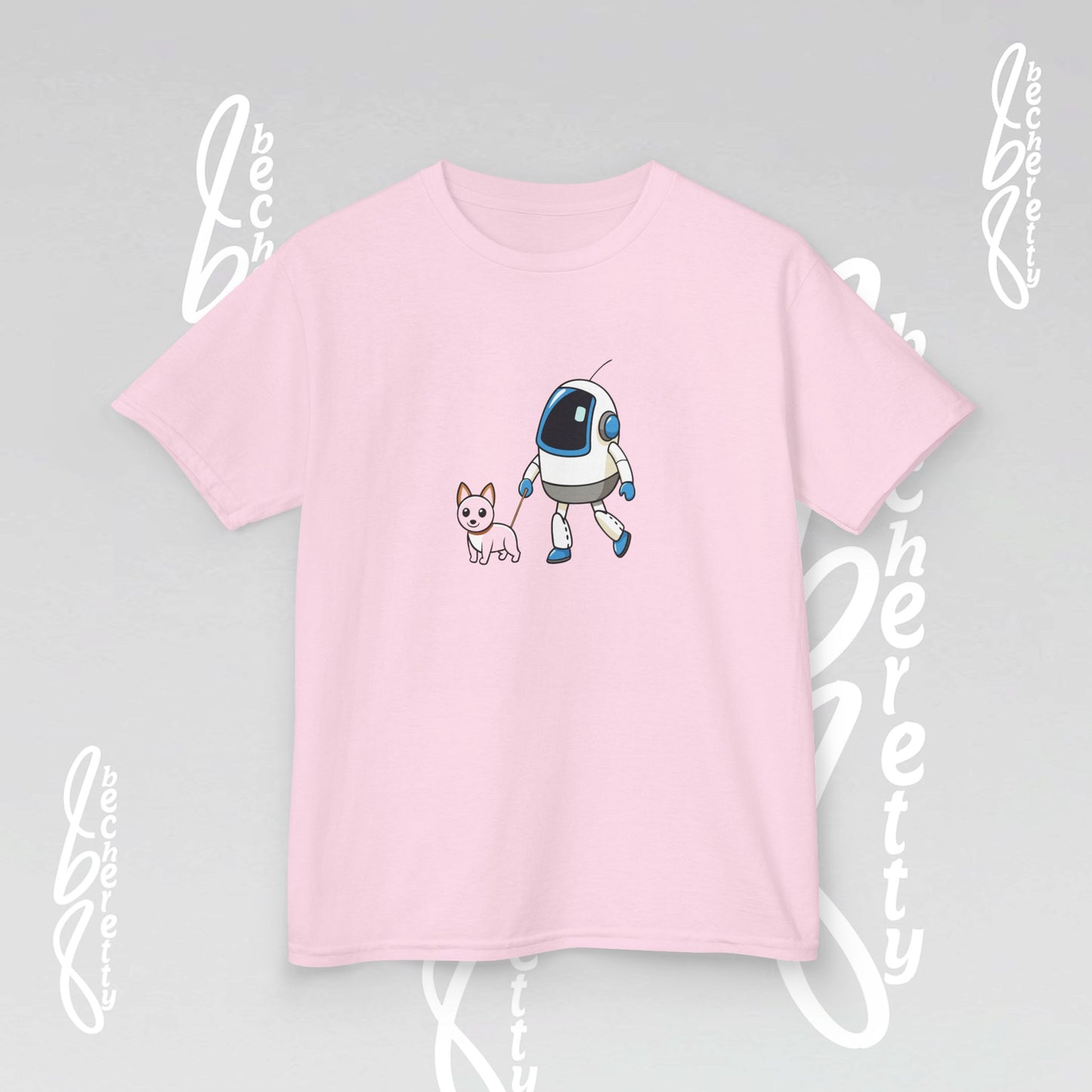 Cute Kids Robot & Dog Tee for Youth - Graphic Becheretty - Gift for Children - Kids Casual Wear
