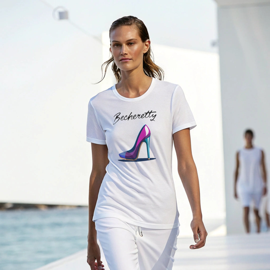 Trendy Graphic T-Shirt Becheretty - Futuristic High Heel Design, Fashion, Casual Wear