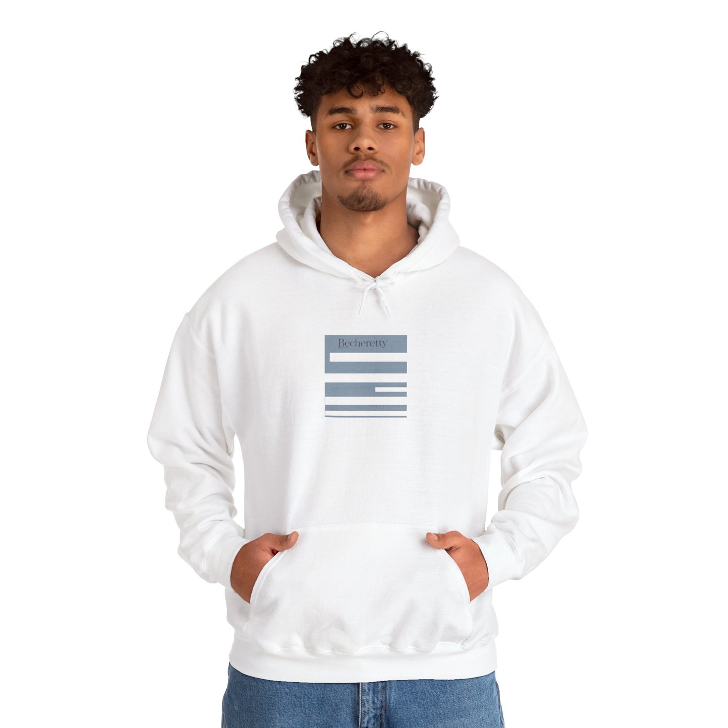 Hoodie unisex with a Gray Square and transparent lines on it - Graphic Minimalist Becheretty - Style is Yours