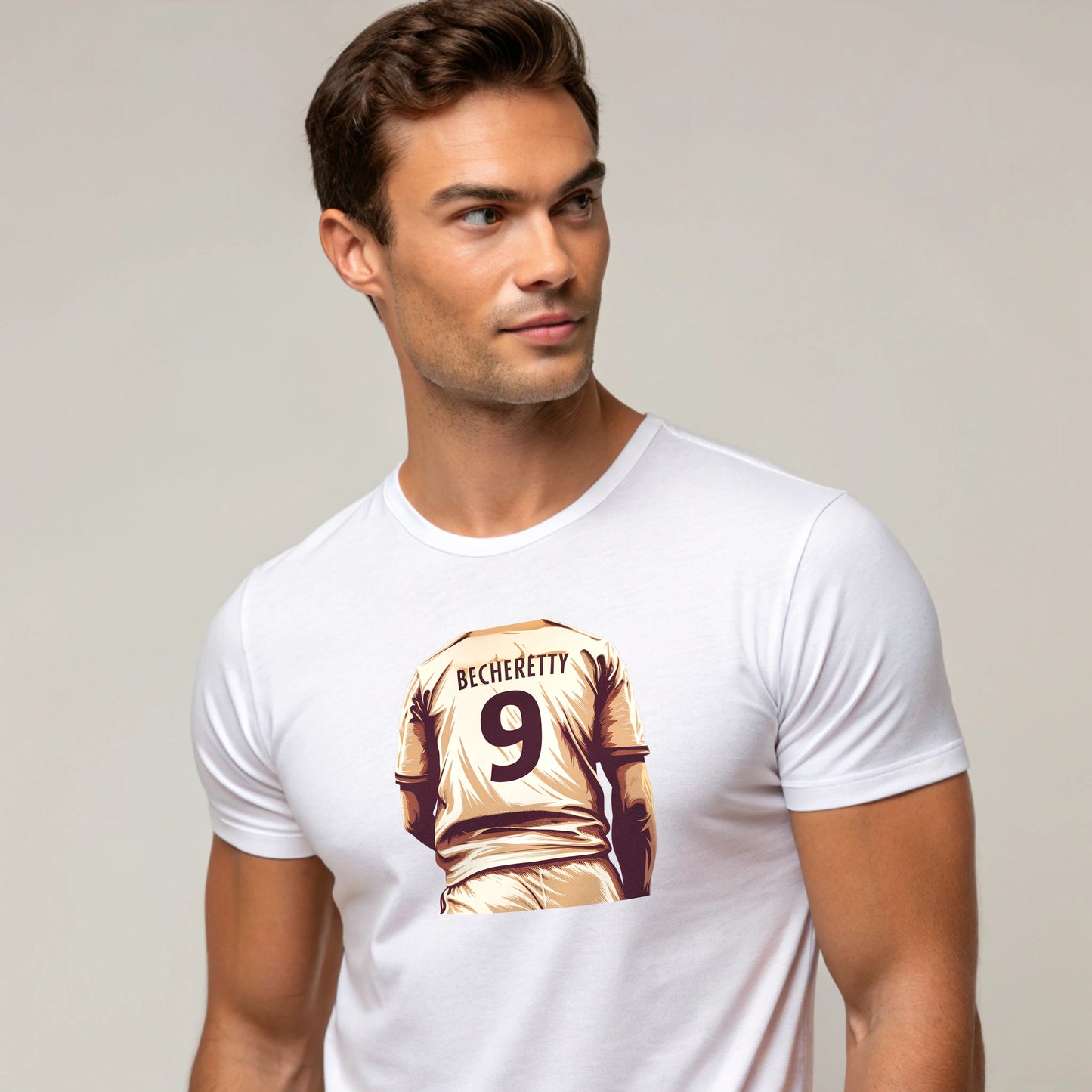 Soccer T-shirt Number 9 - Graphic Becheretty - Perfect Gift for Soccer Fans - Game Day, Casual Wear