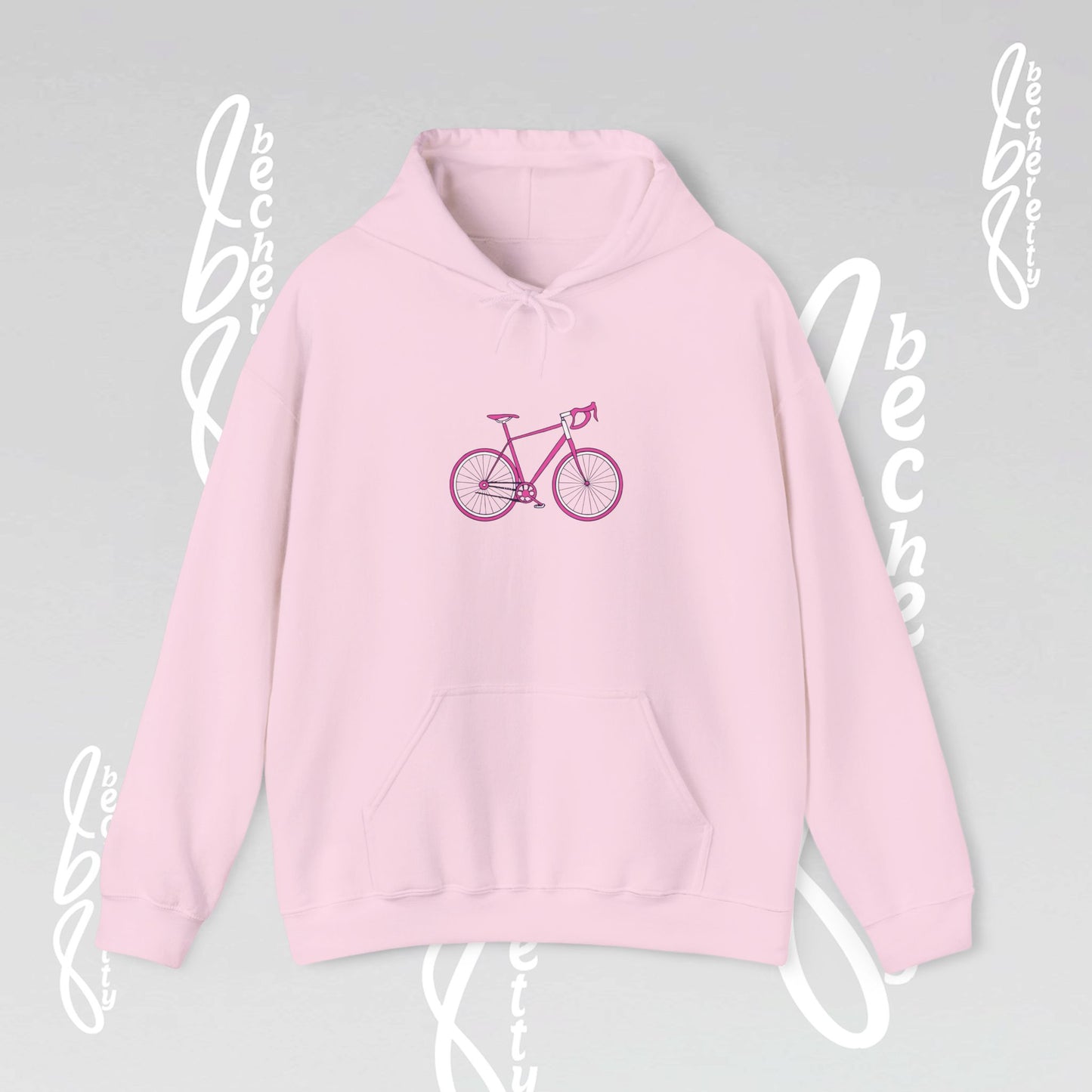 Hoodie Becheretty "Pink Bike "Minimalist Graphic Design" Perfect Gift for Bike Lovers - Casual