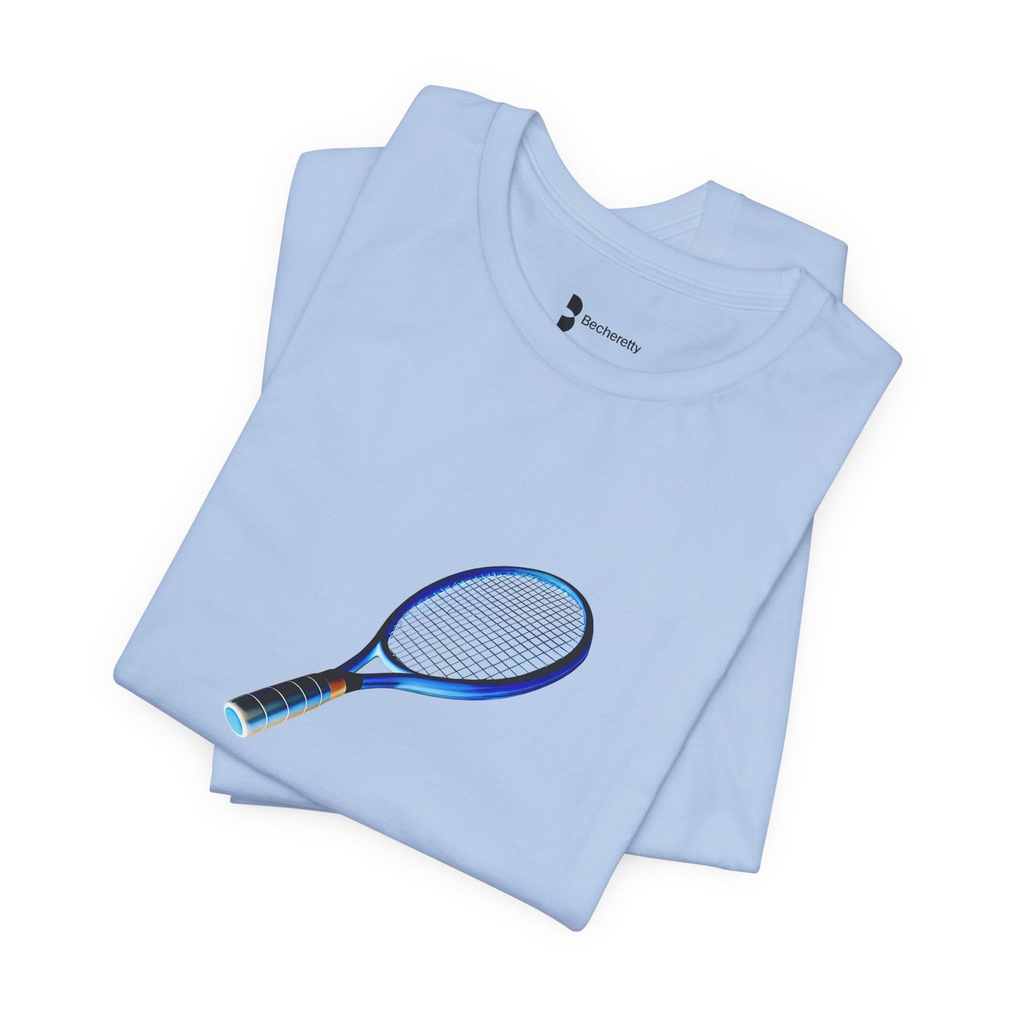 Vintage Tennis Racket color blue - Graphic T'Shirt Becheretty - Tennis Enthusiasts - Casual Wear