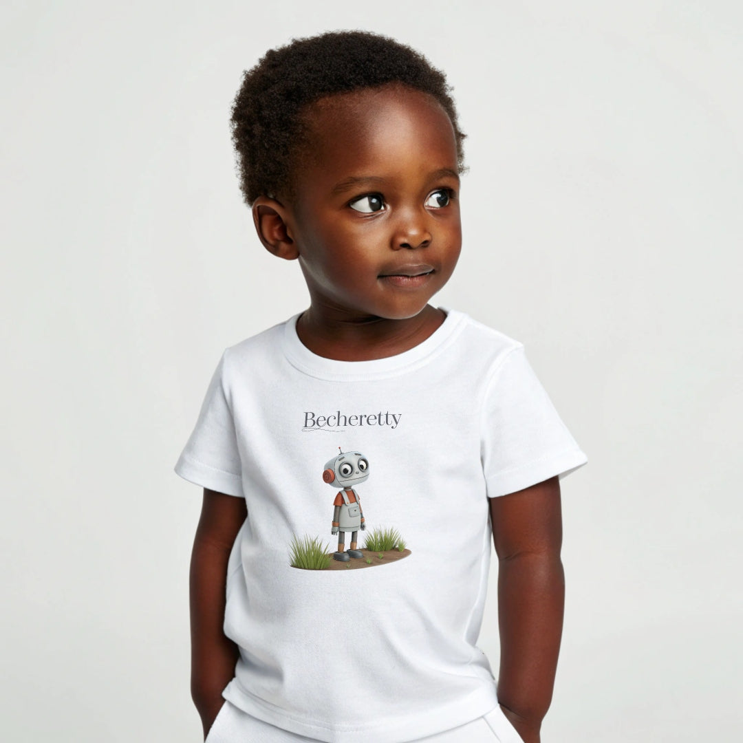 Toddler T'Shirt Short Sleeve - Cute Robot-Kid- Becheretty Graphic Design