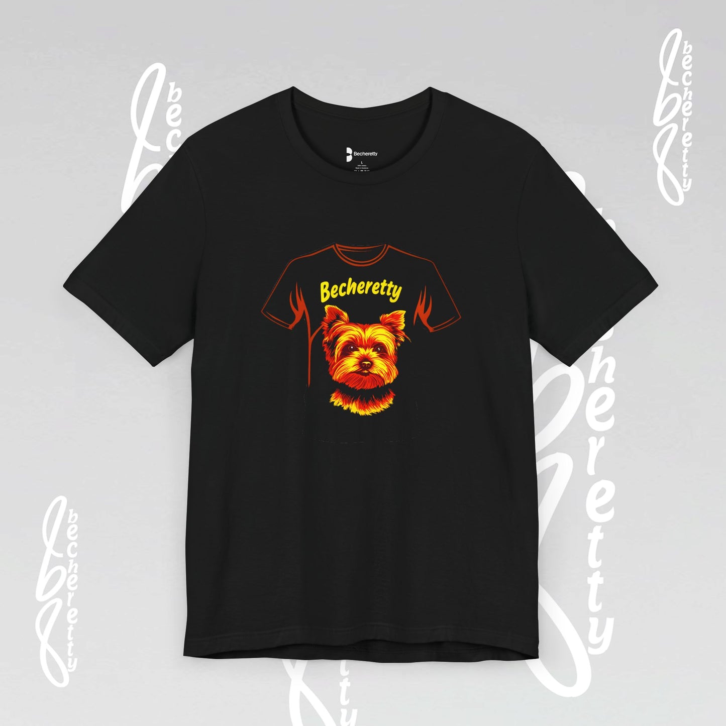 Yorkshire Graphic Tee Becheretty - Artistic Design for Yorkie Lovers - Casual wear
