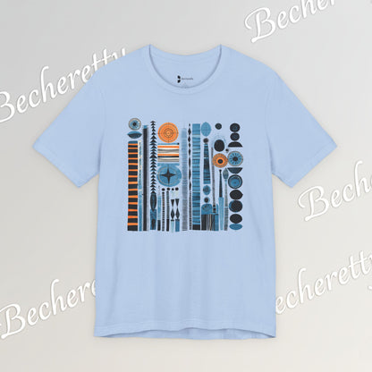 Modern Geometry Tee  "Urban Totems" Art Graphic Becheretty - Timeless, versatile, and unmistakably modern.