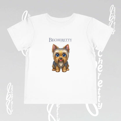 Toddler T-Shirt short sleeve - Cute Yorkie Graphic Becheretty - Perfect for Yorkie Lovers